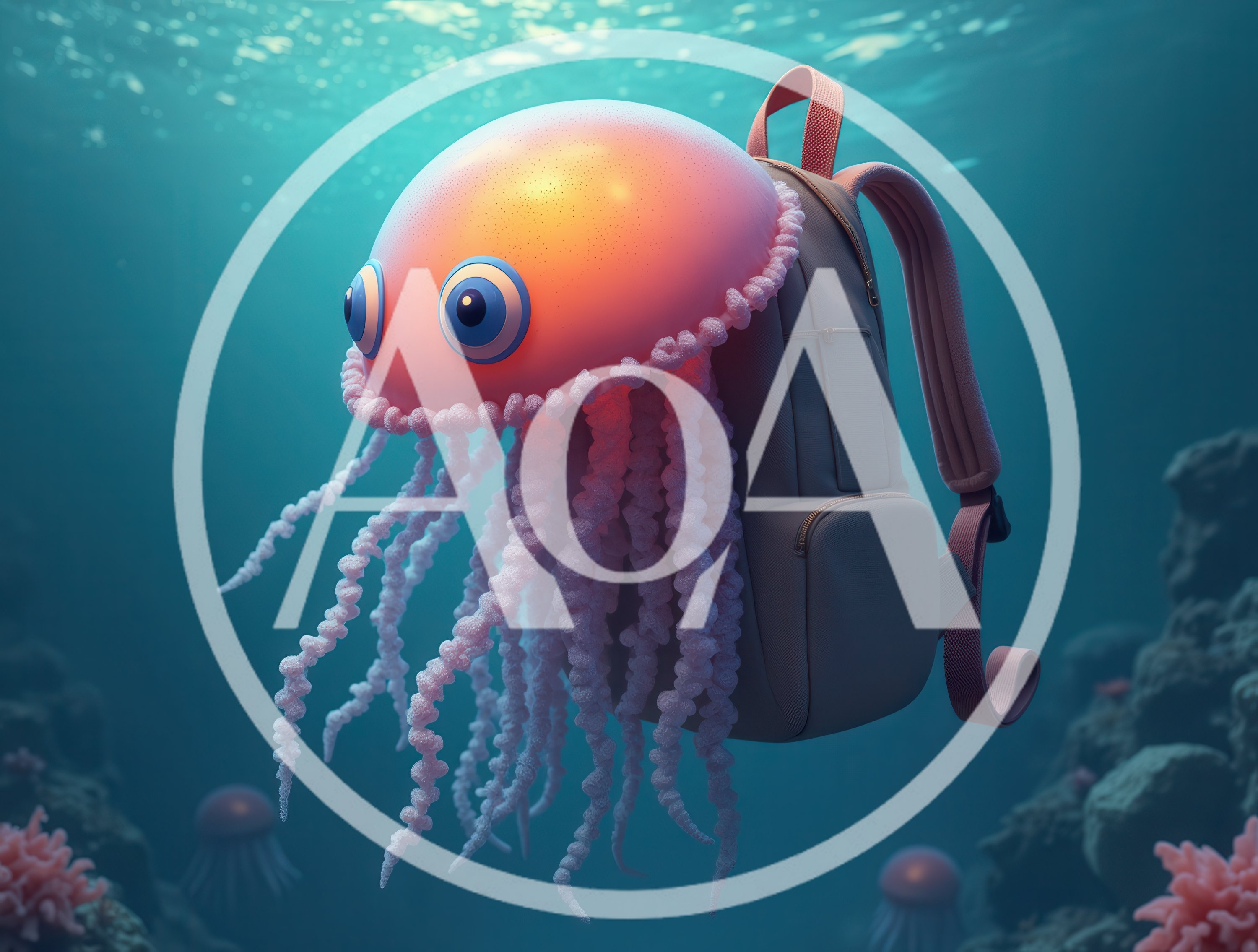 Surreal Jellyfish Backpack Floating Underwater
