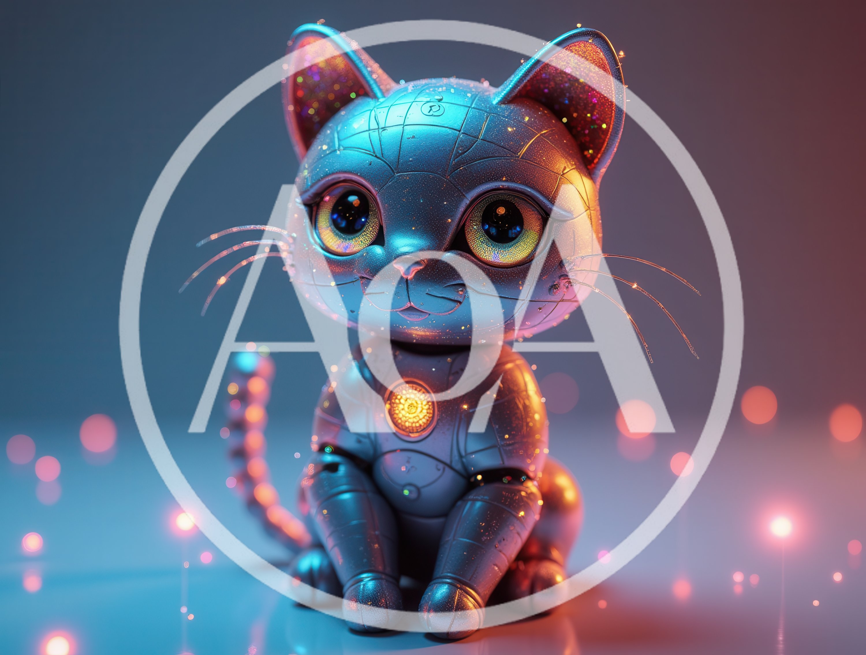 Futuristic Robotic Cat With Glowing Details