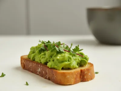 Avocado Toast Topped With Fresh Herbs