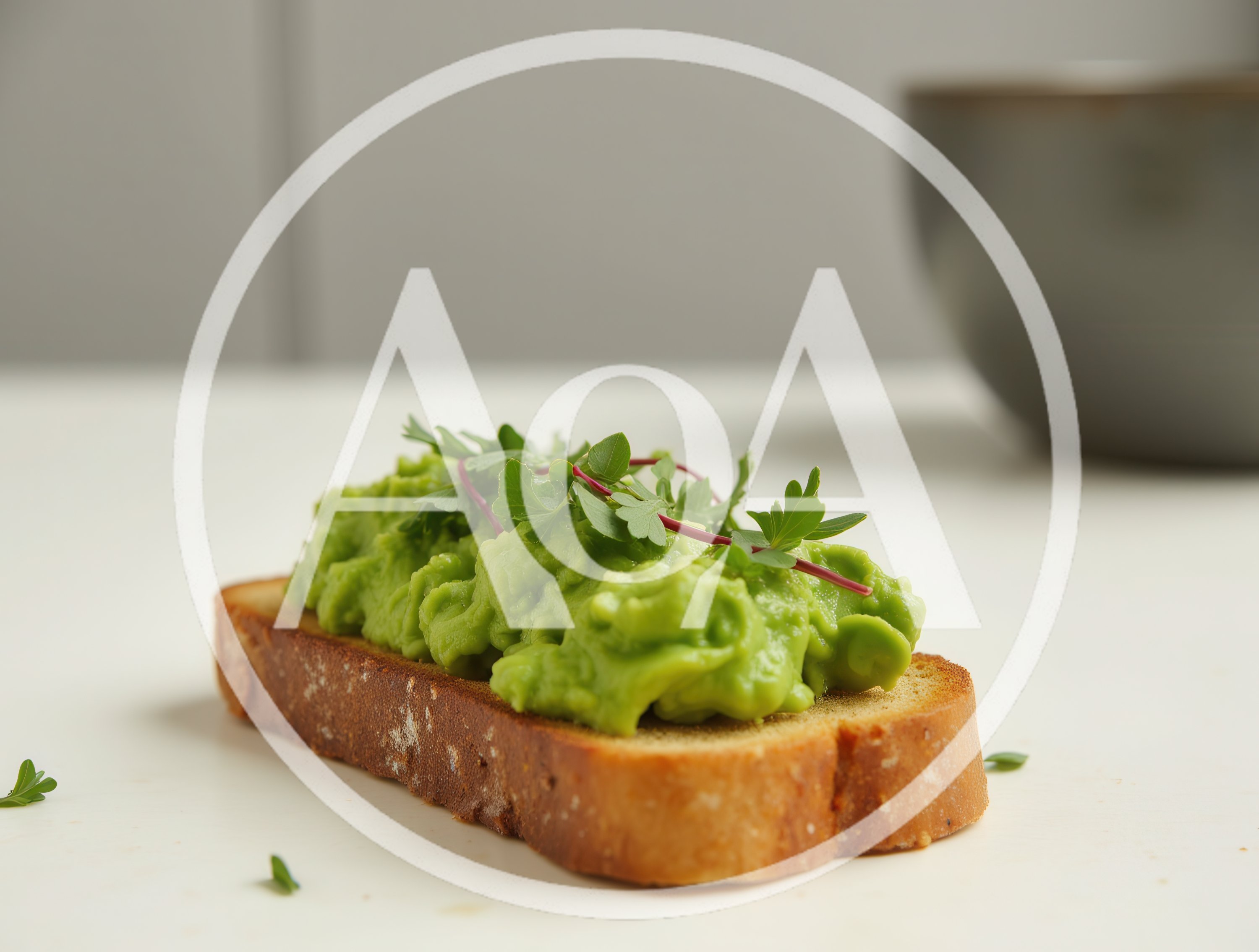 Avocado Toast Topped With Fresh Herbs