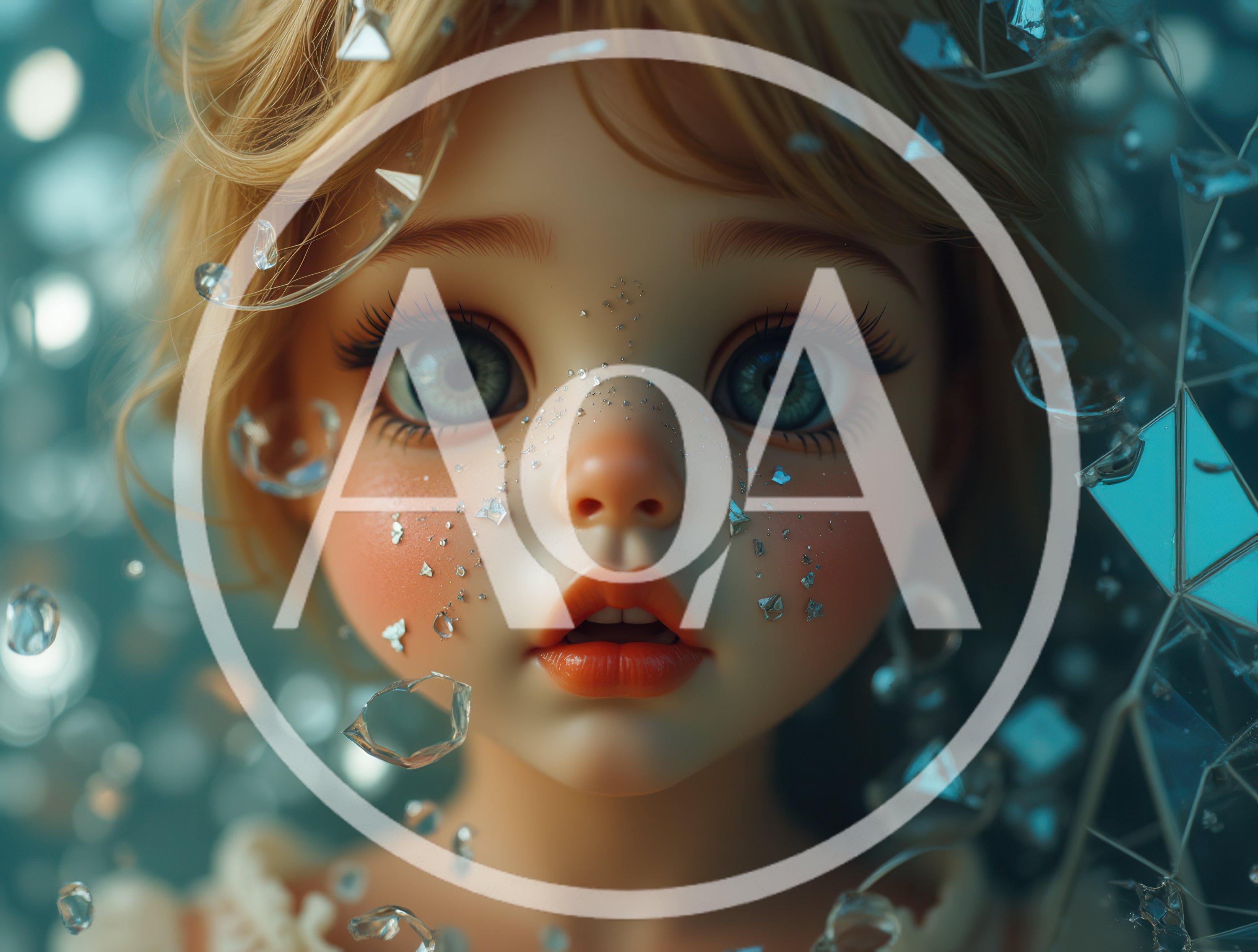 Surreal Portrait Of A Doll With Shattered Glass