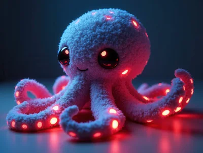 Glowing Plush Octopus Toy With Neon Lights