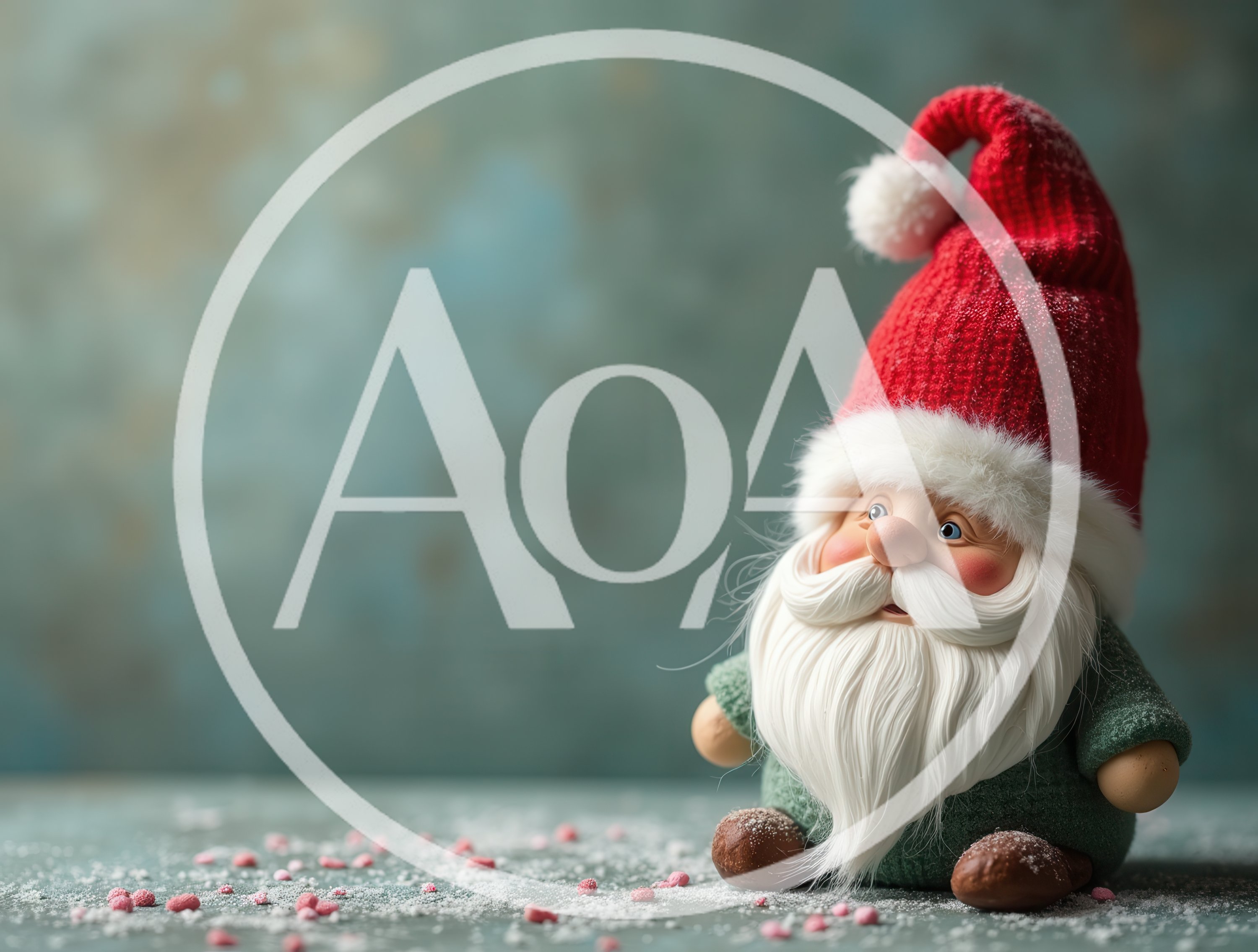 Small Christmas Gnome Figurine On A Snowy Surface