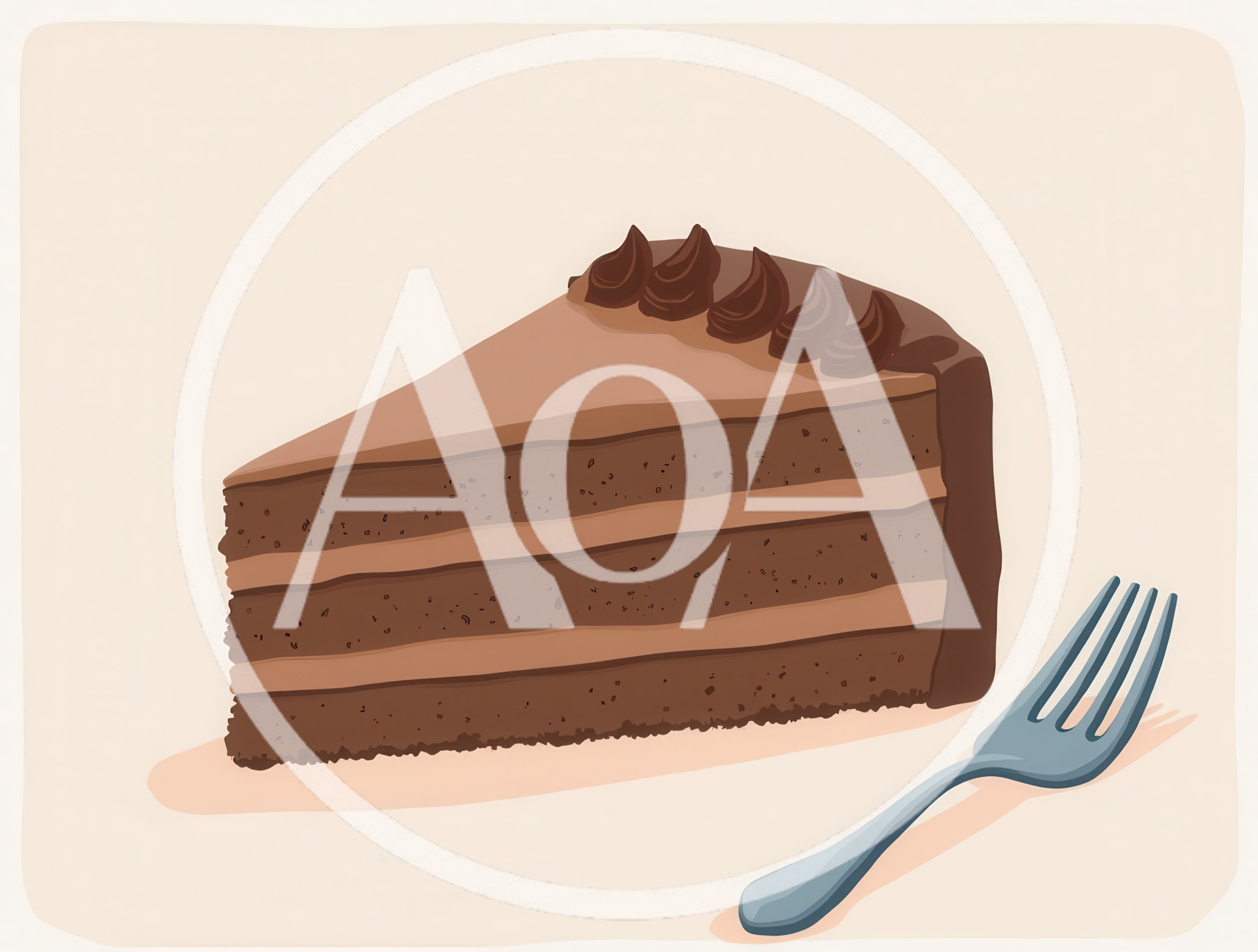 Slice Of Chocolate Layer Cake With A Fork