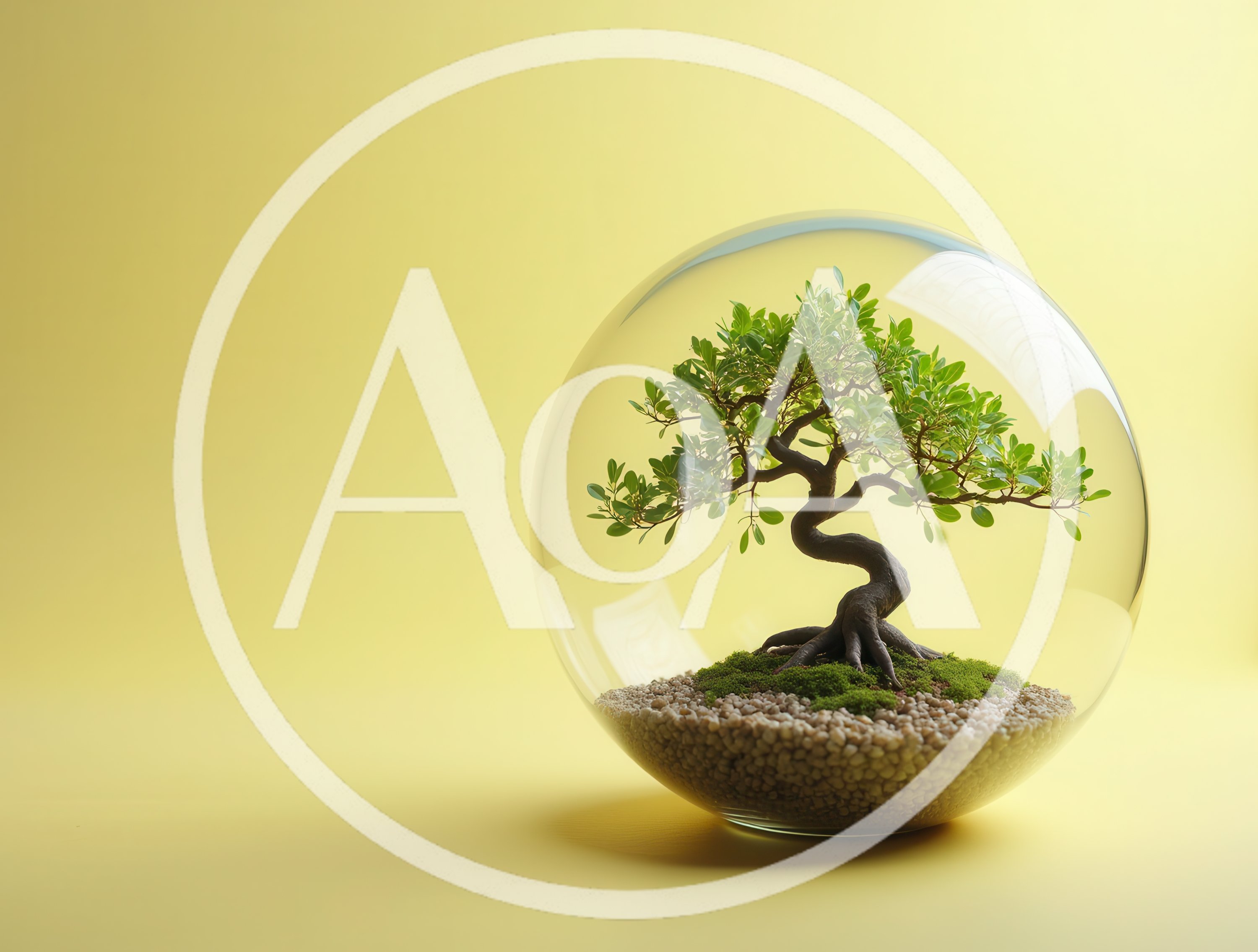 Bonsai Tree Inside A Glass Sphere Terrarium