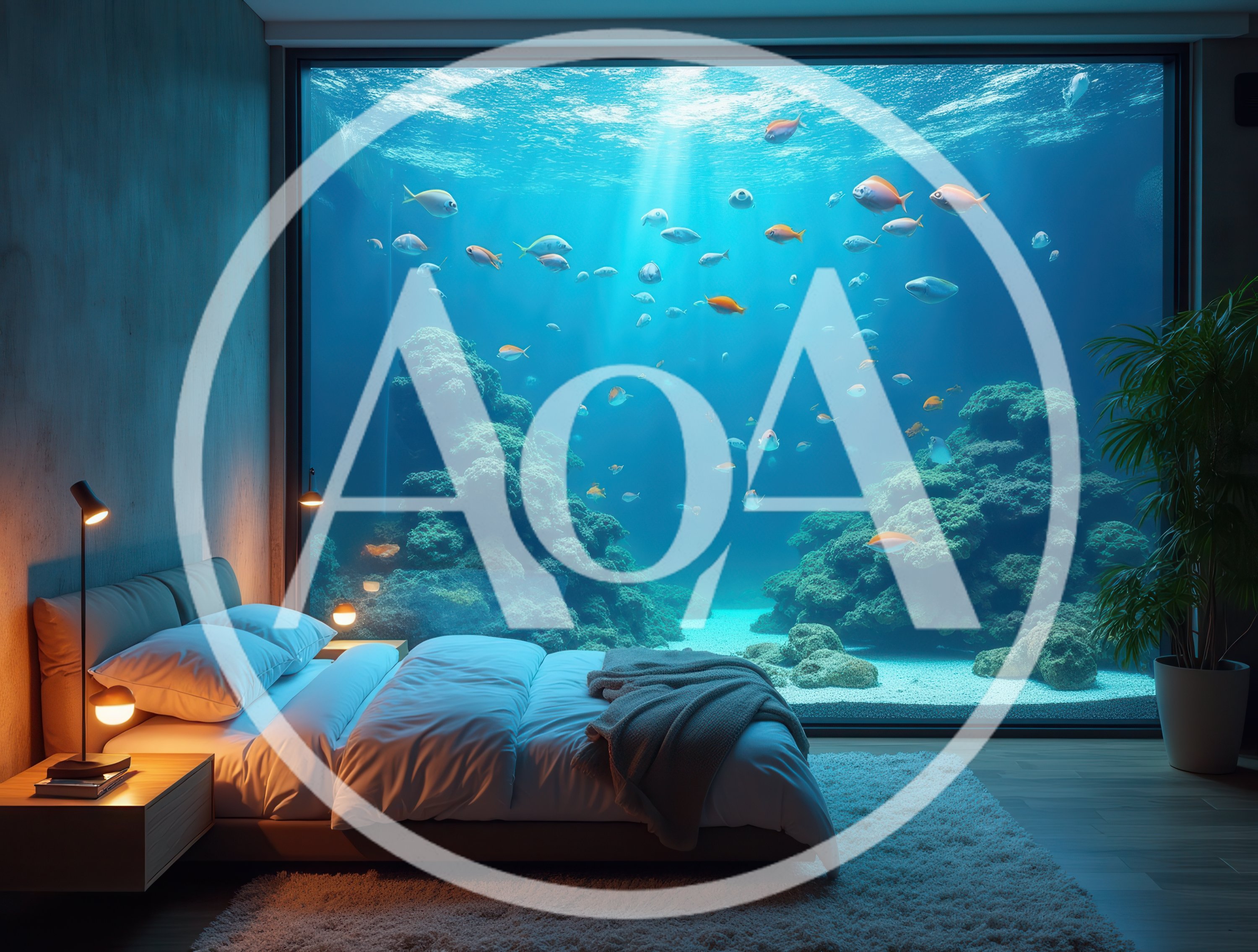 Luxury Underwater Bedroom With Coral Reef View