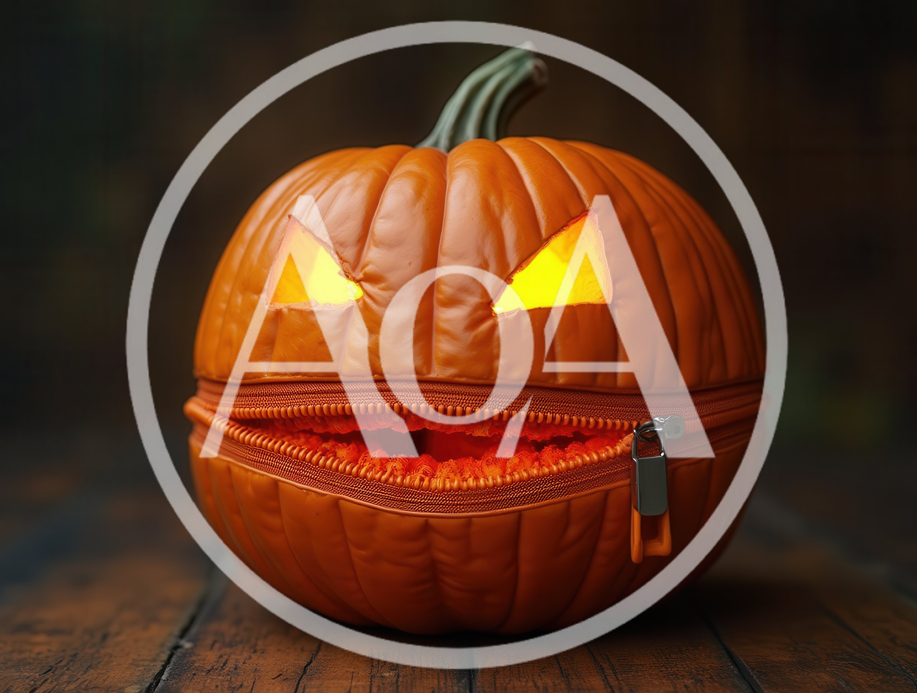 Jack O Lantern Pumpkin With Zipper Mouth