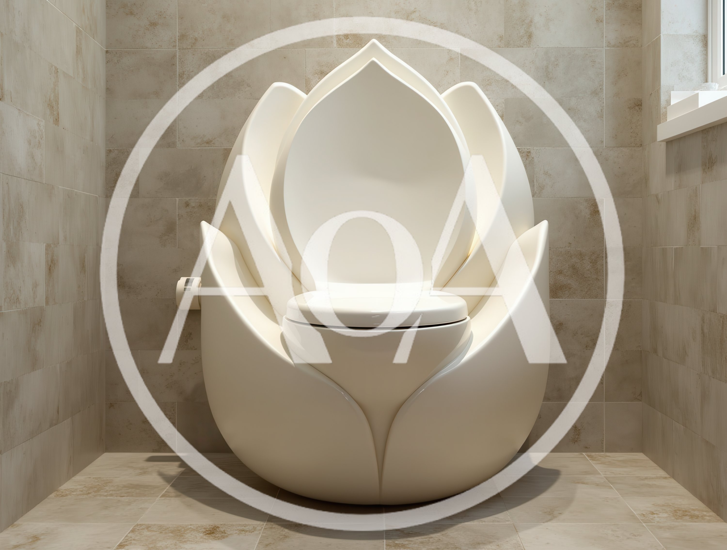 Unique Lotus Flower Shaped Toilet In Modern Bathroom