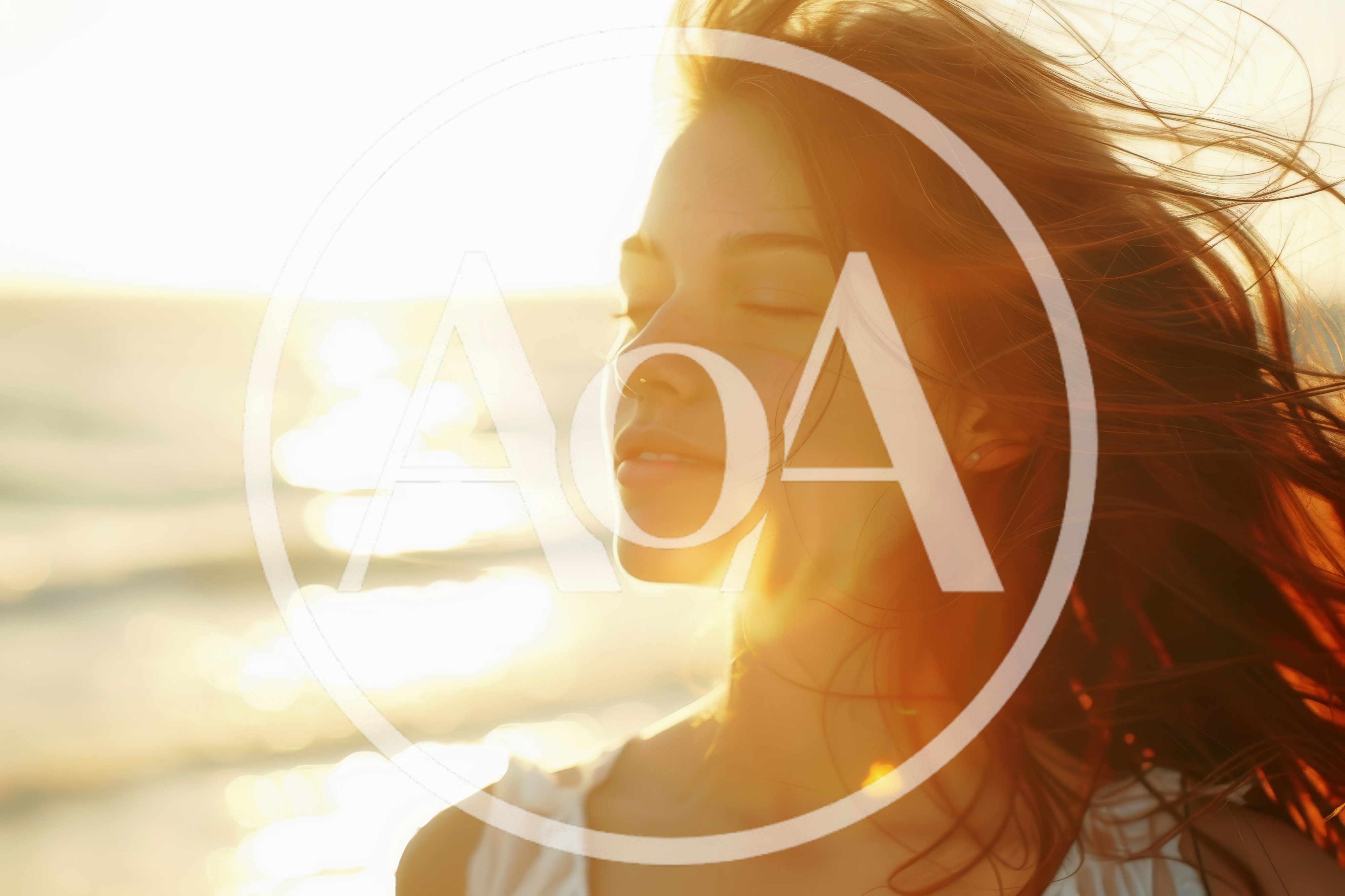 Young Woman Enjoying Sunset Breeze at the Beach