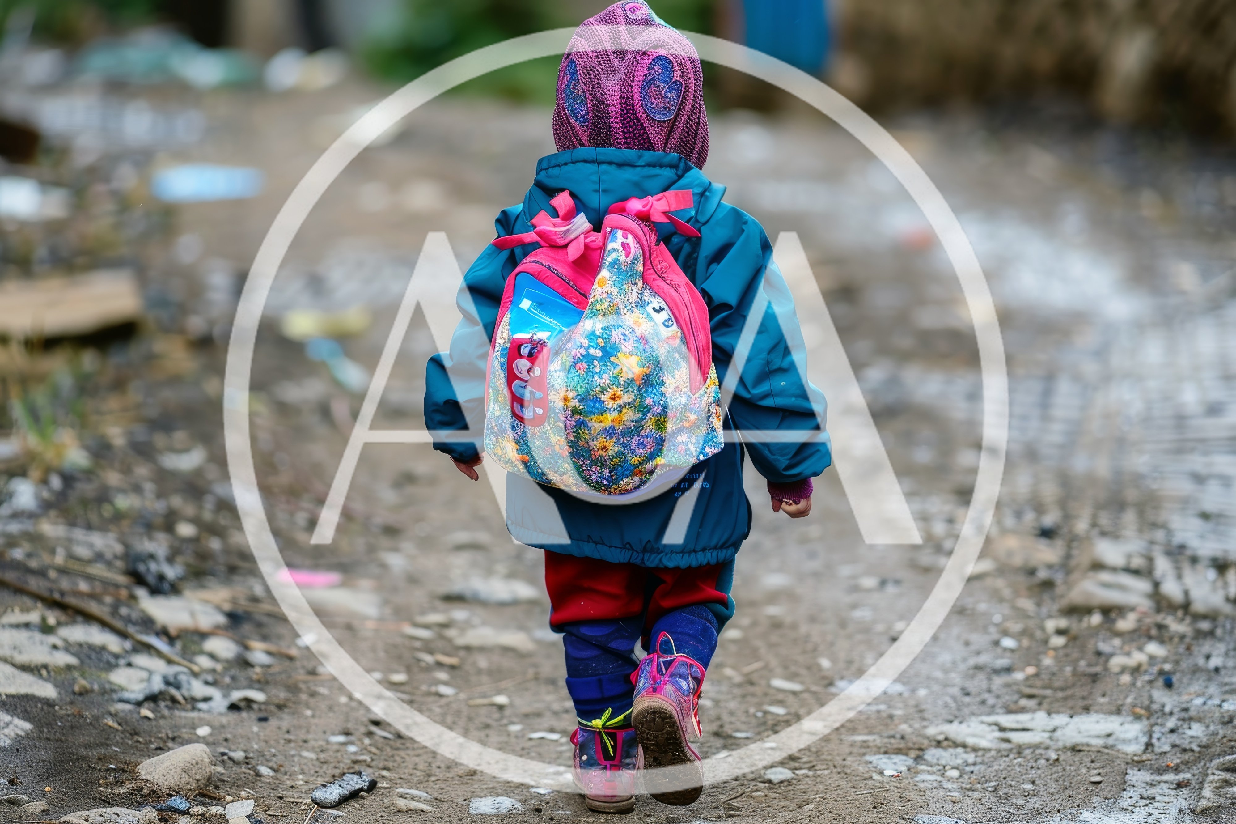 Young Child Walking Alone on a Dirt Path
