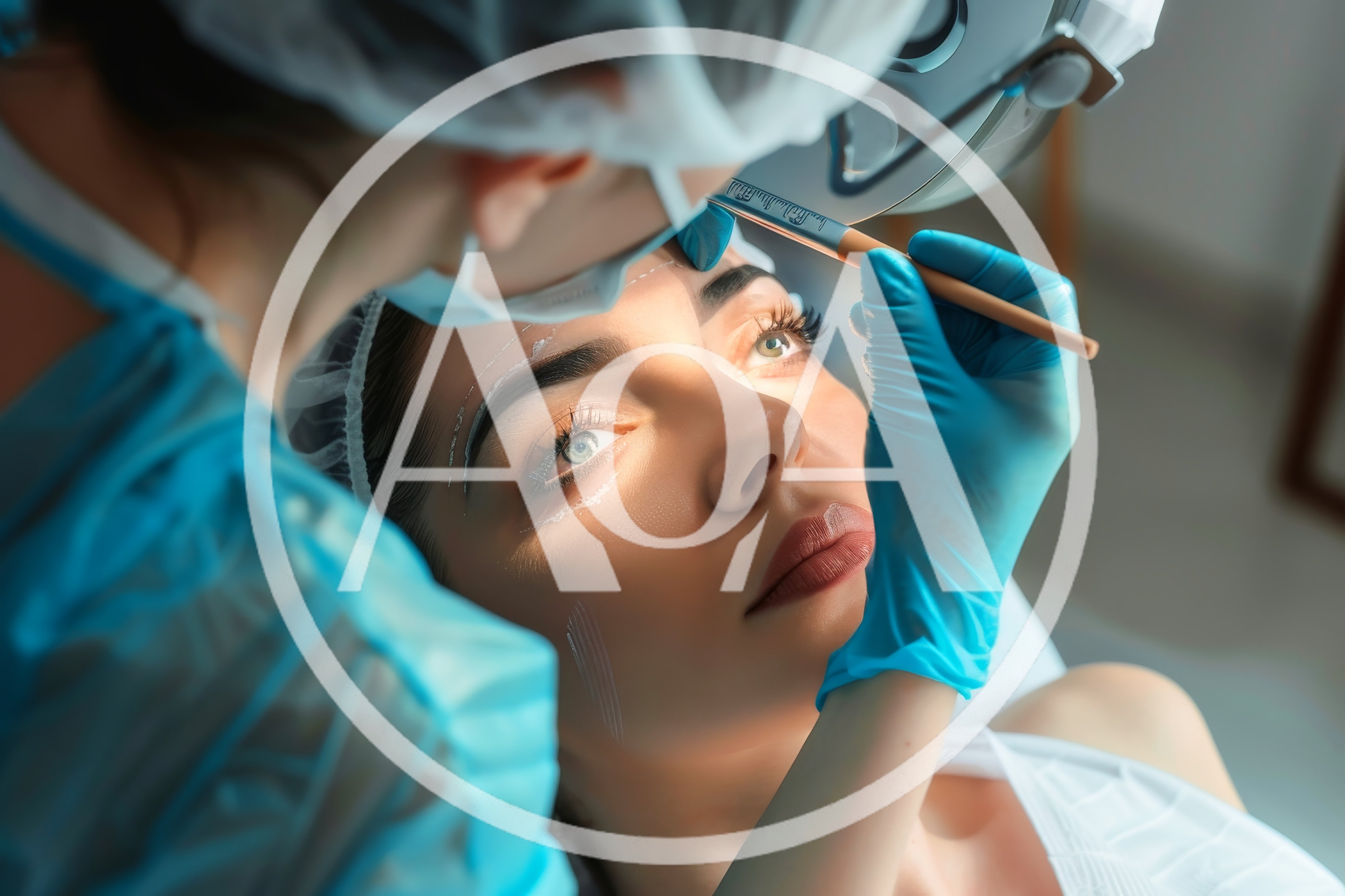 Cosmetic Professional Mapping Eyebrows For Microblading Procedure