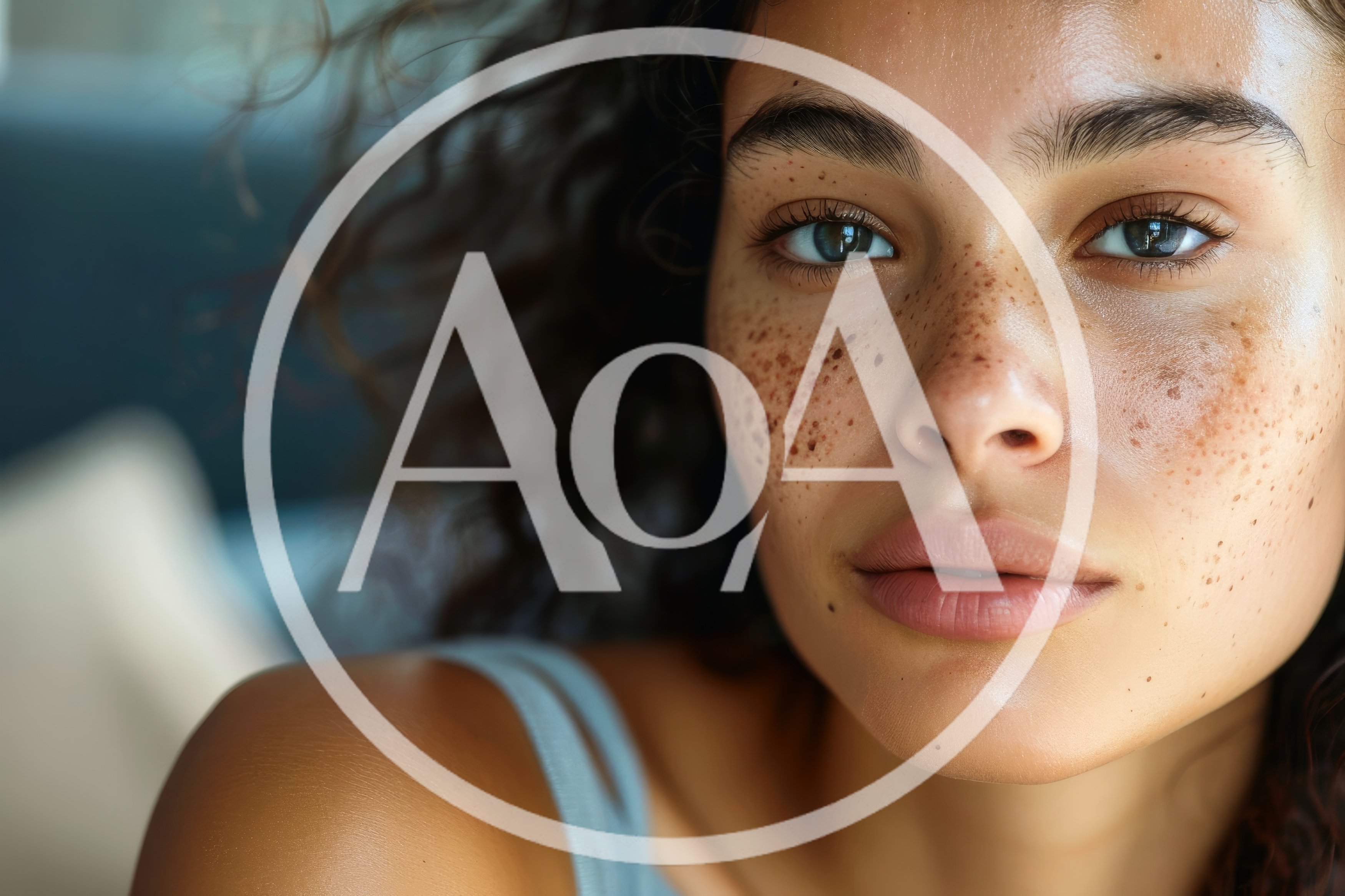 Close Up Portrait Of A Young Woman With Freckles