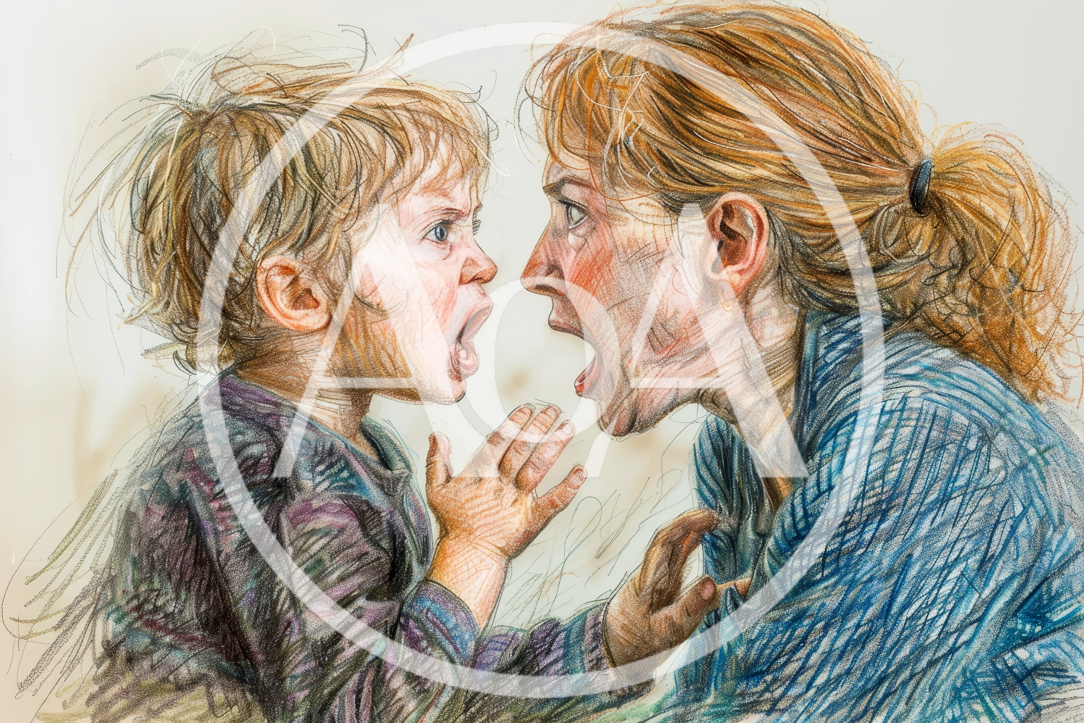 Mother And Child Having A Heated Argument