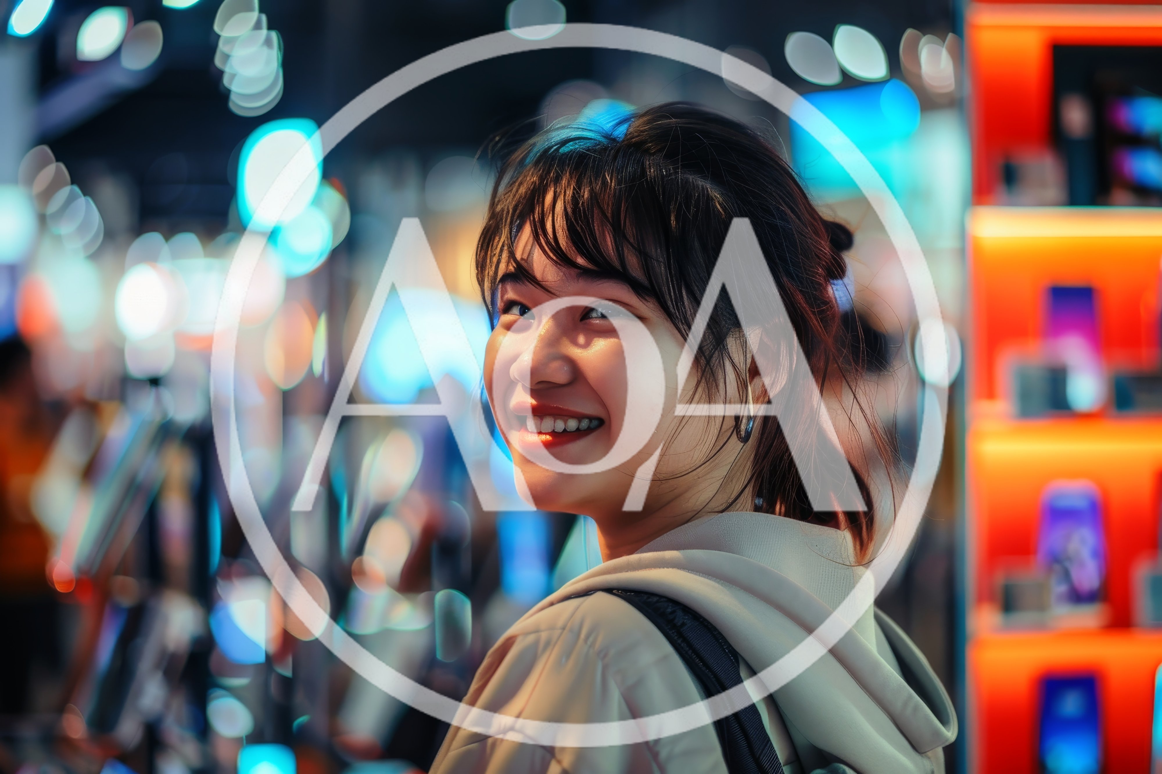 Young Asian Woman Smiling In A Tech Store