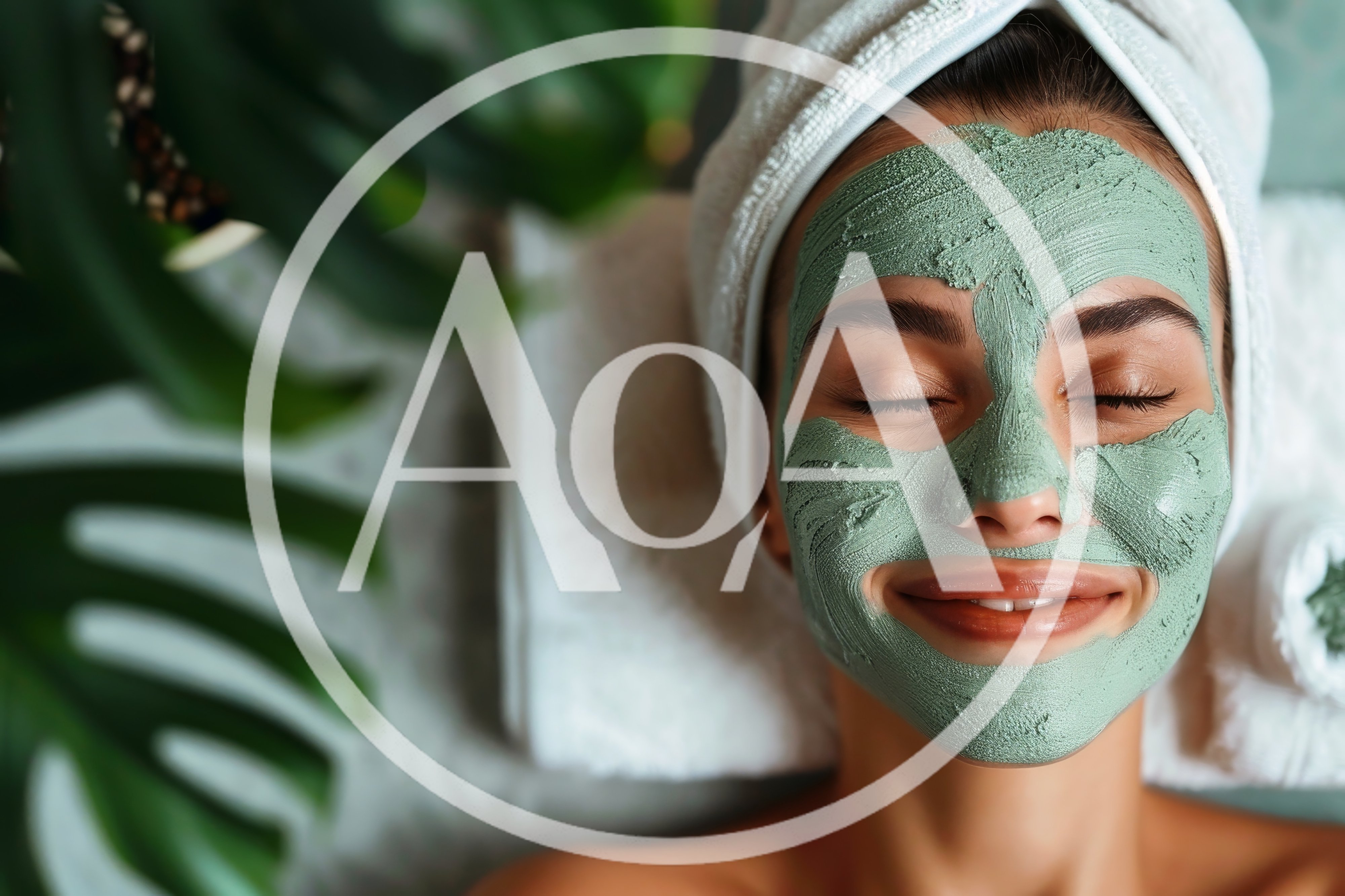 Woman Relaxing With Green Clay Face Mask