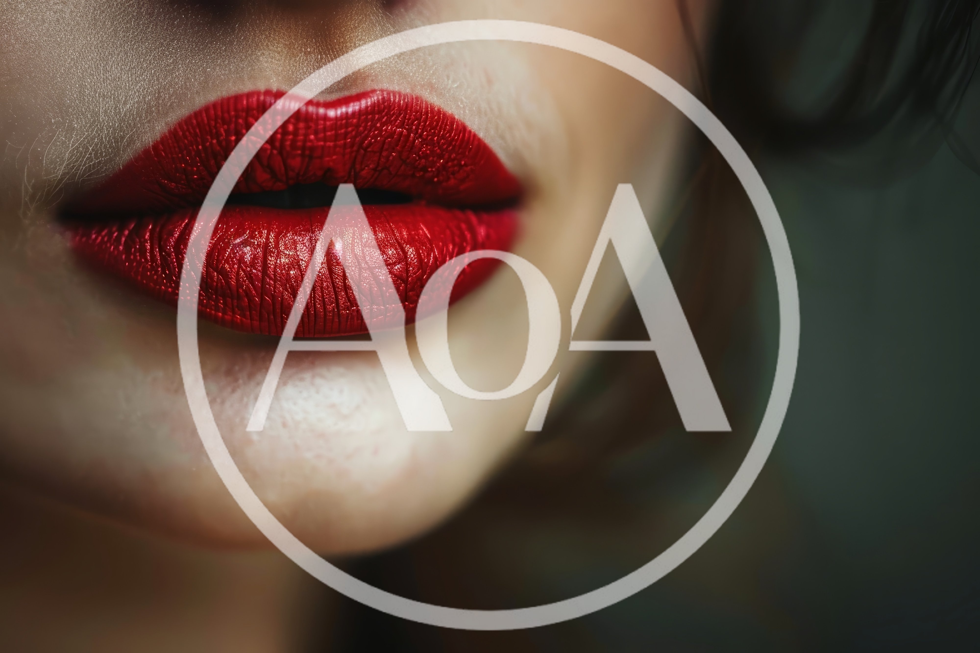 Close Up Of Woman With Vibrant Red Lipstick