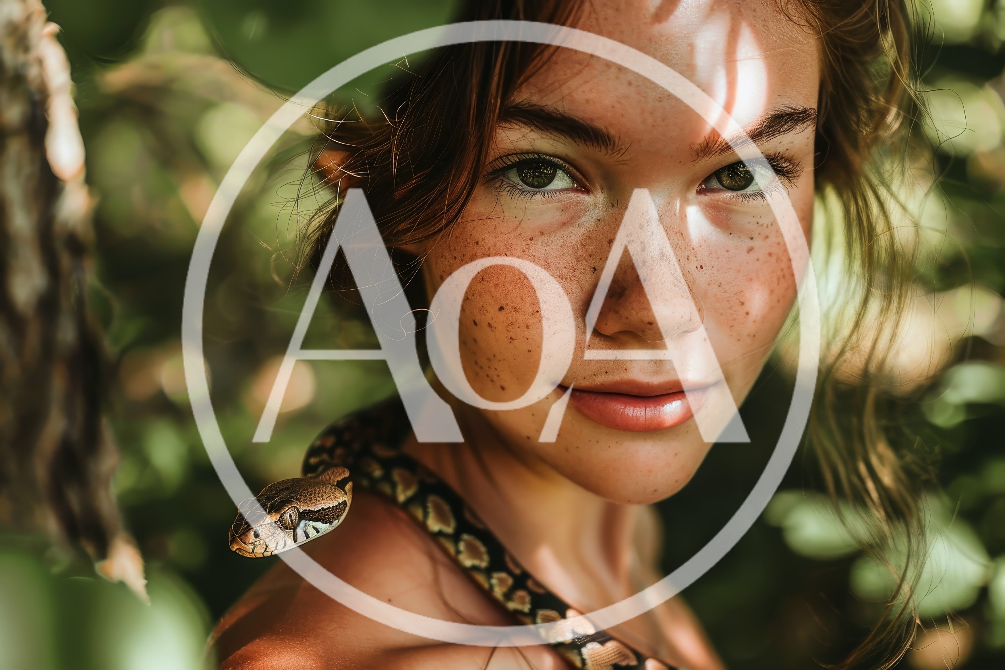 Young Woman With Freckles Holding A Pet Snake
