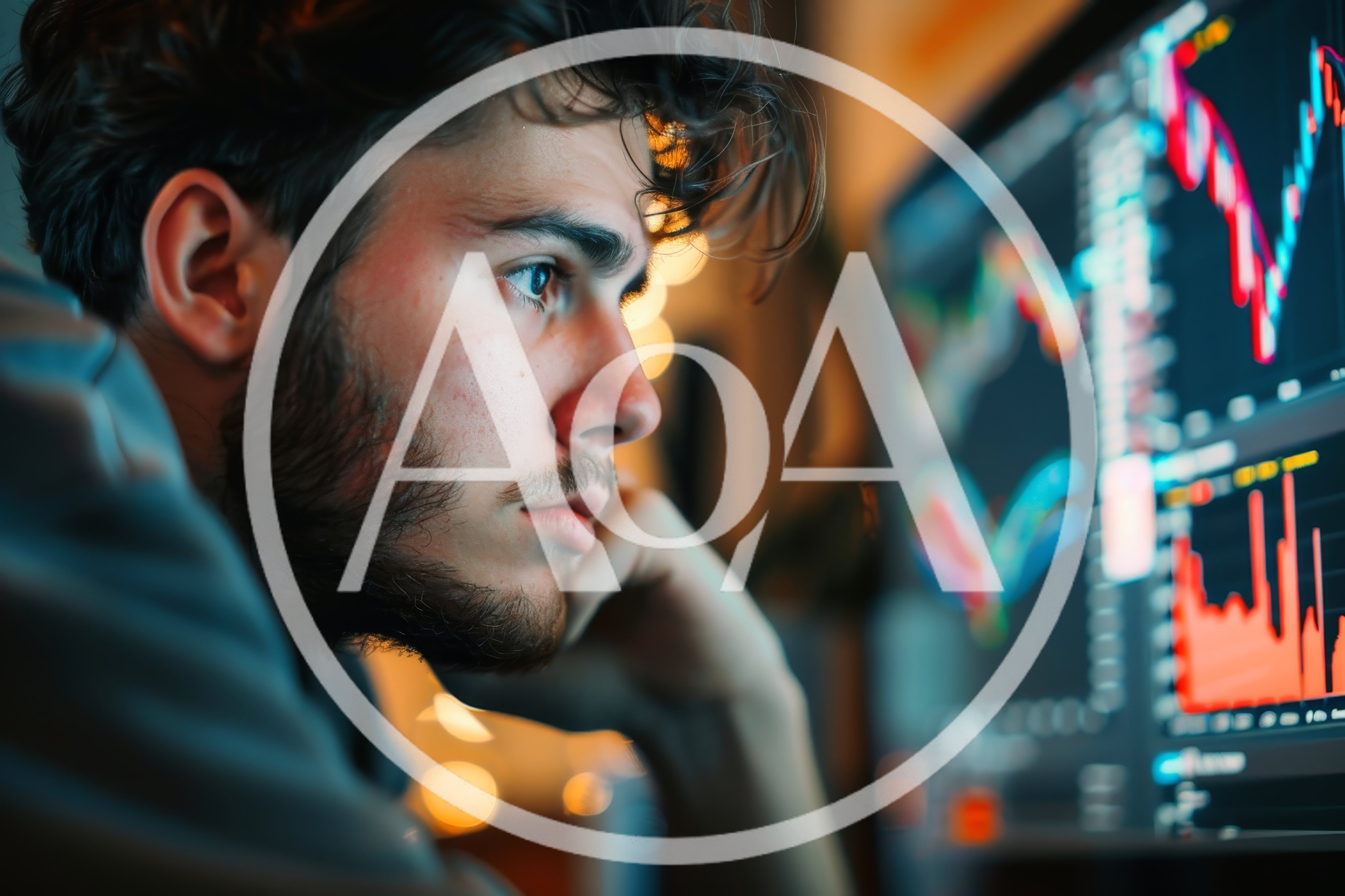 Young Trader Analyzing Financial Market Charts On Computer