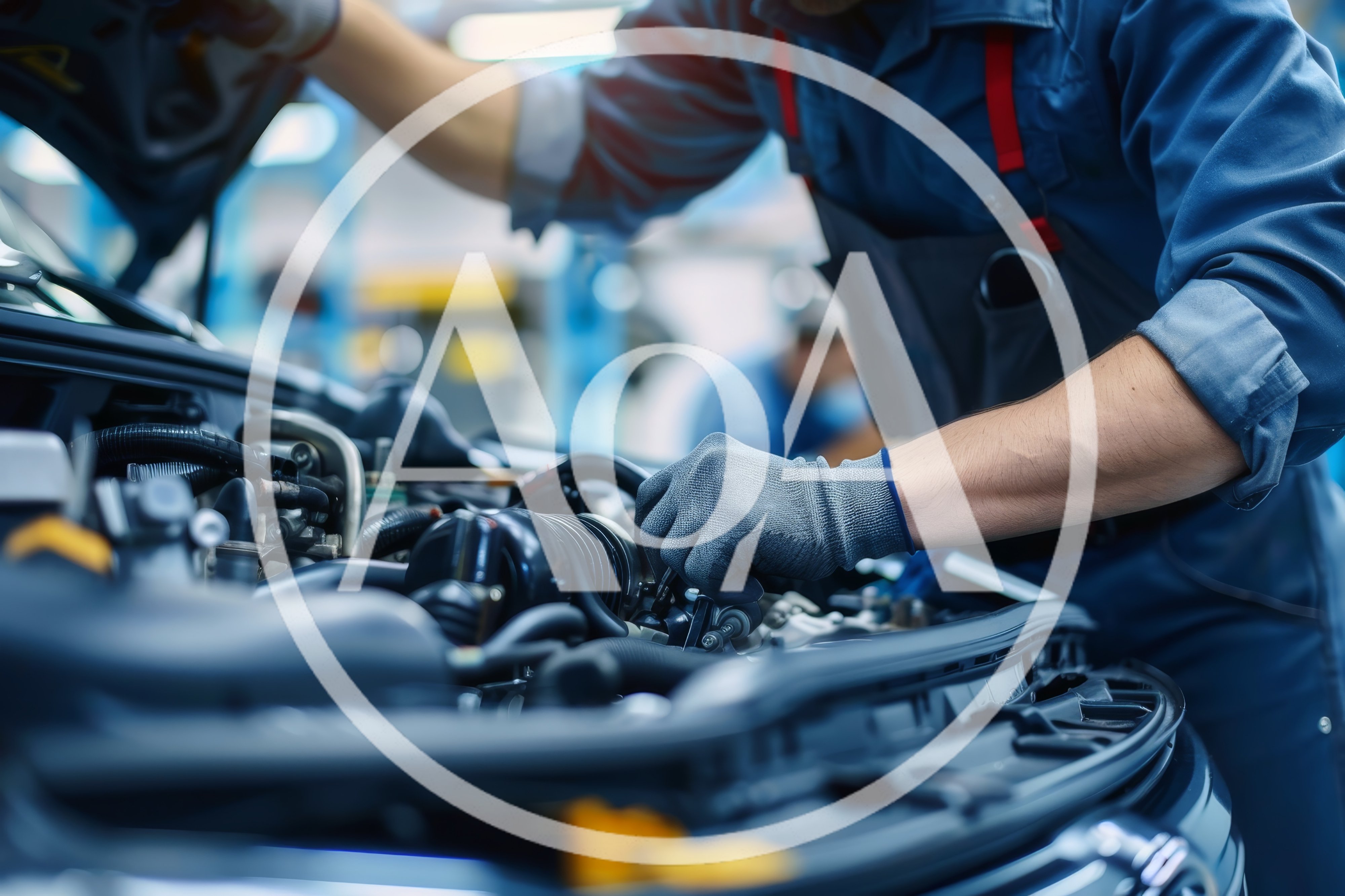 Professional Mechanic Repairing Car Engine In Auto Workshop