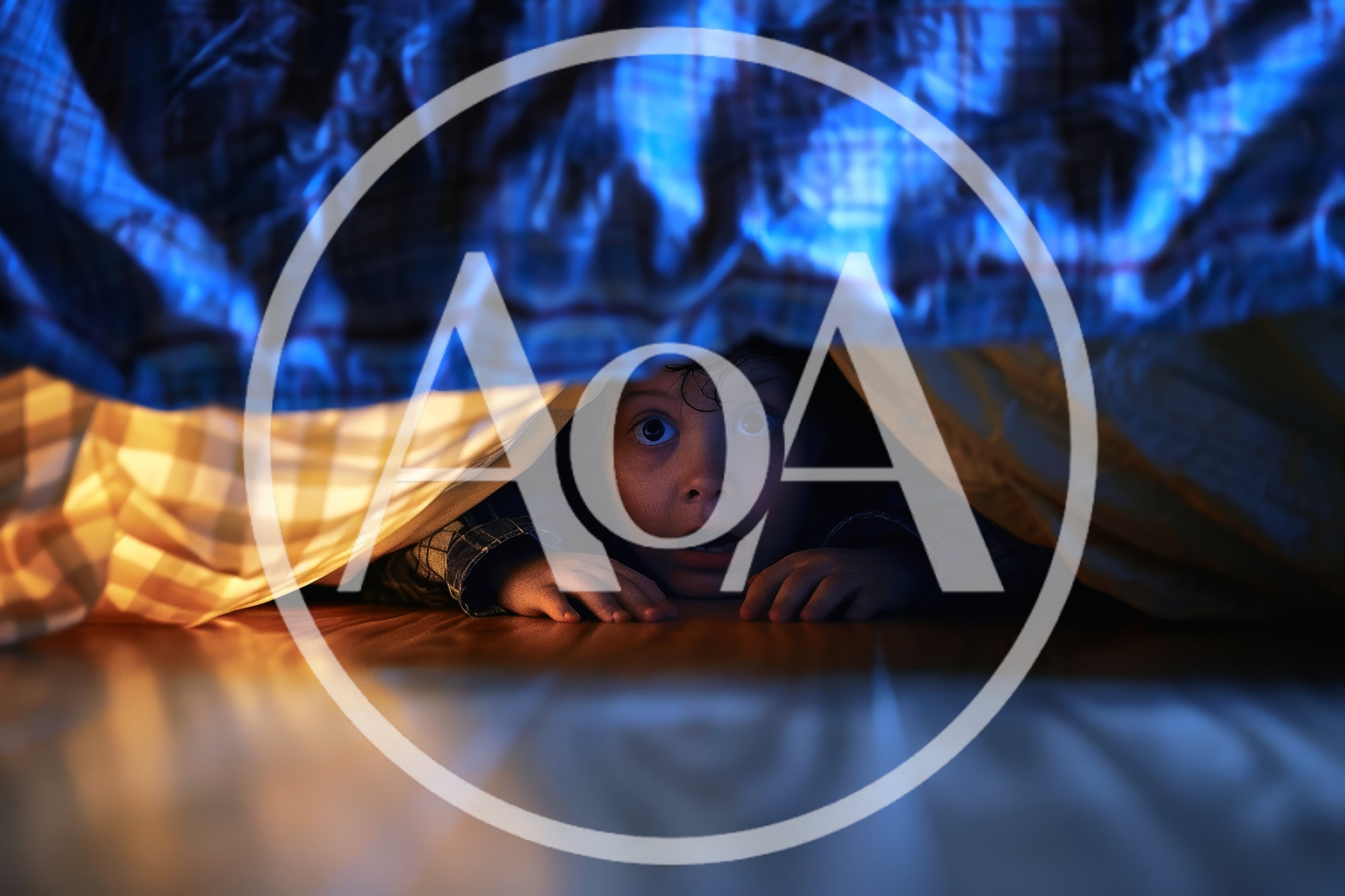 Scared Child Hiding Under Bed Covers