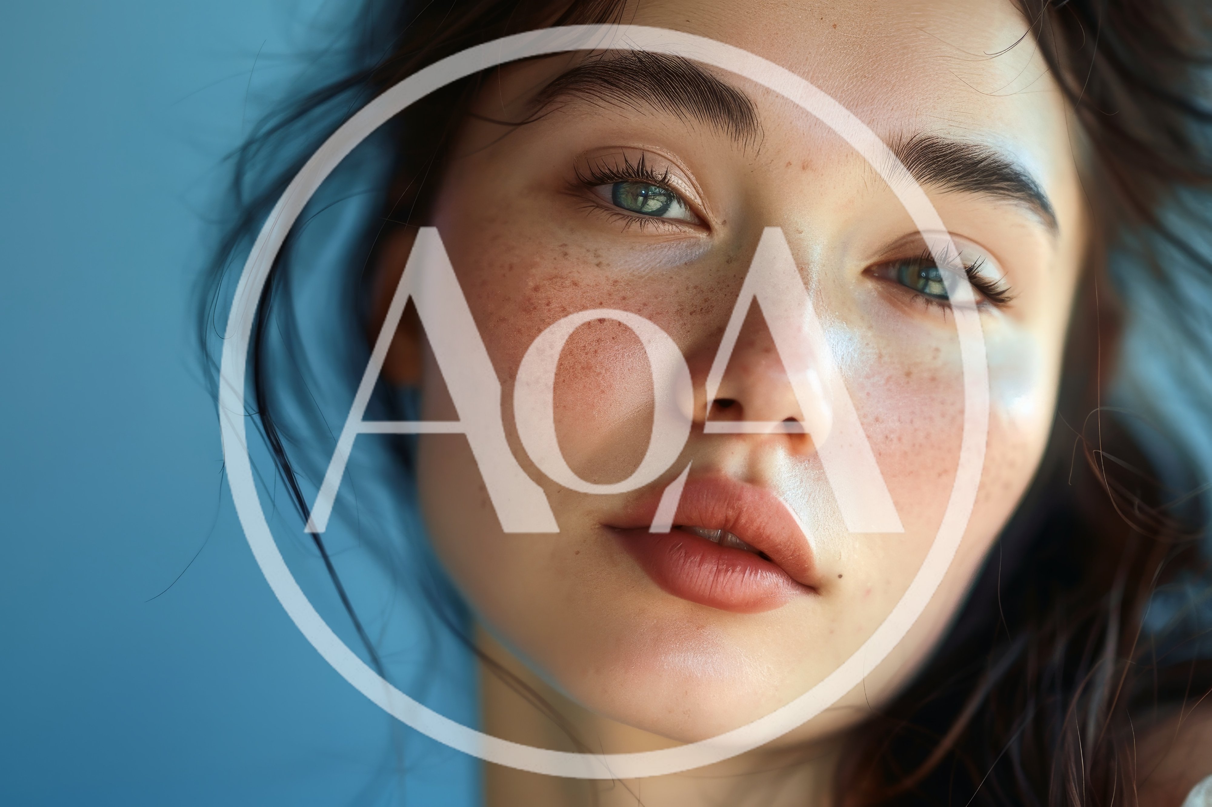 Close Up Portrait Of A Young Woman With Freckles