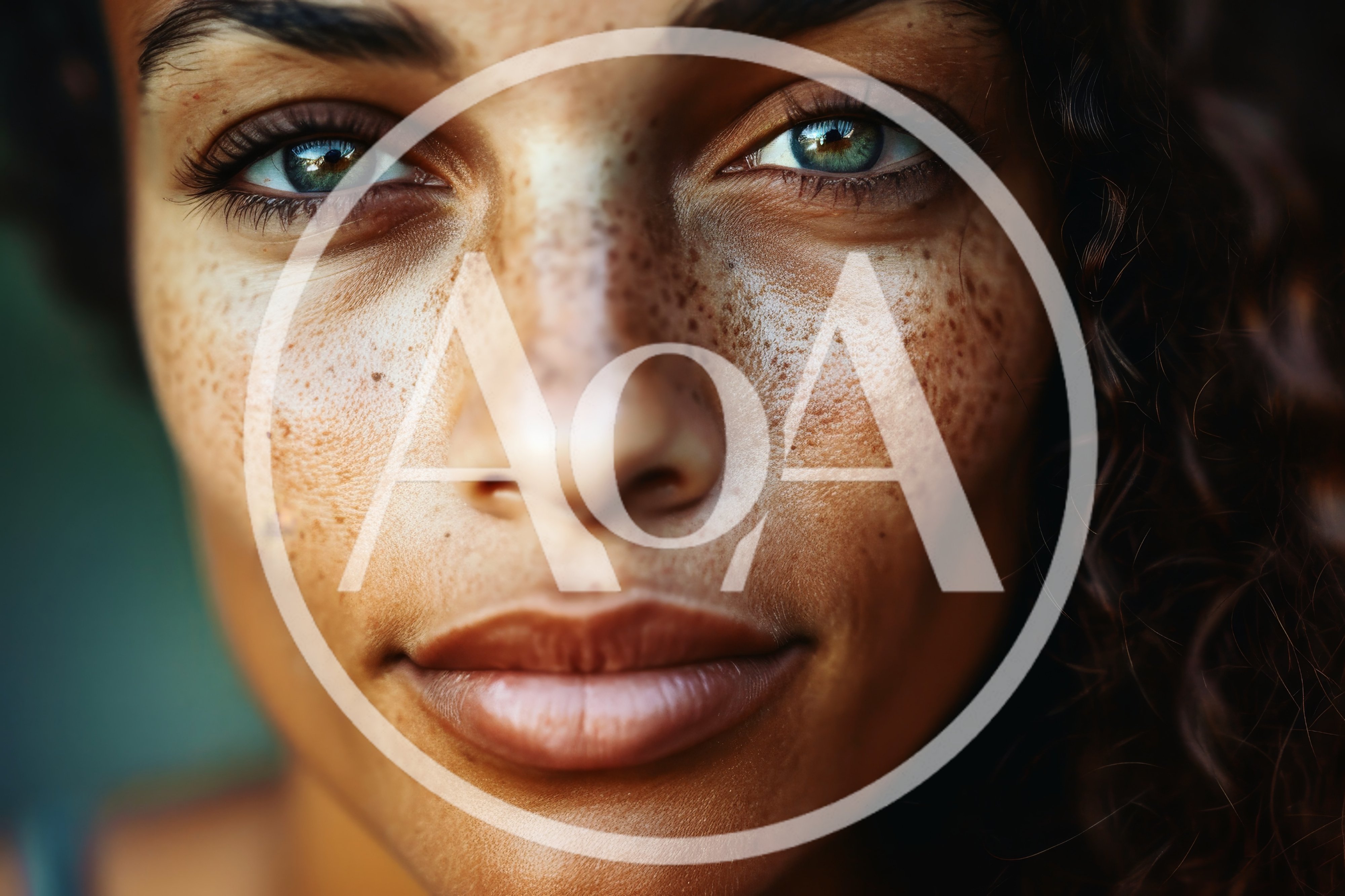 Close Up Portrait Of A Woman With Freckles