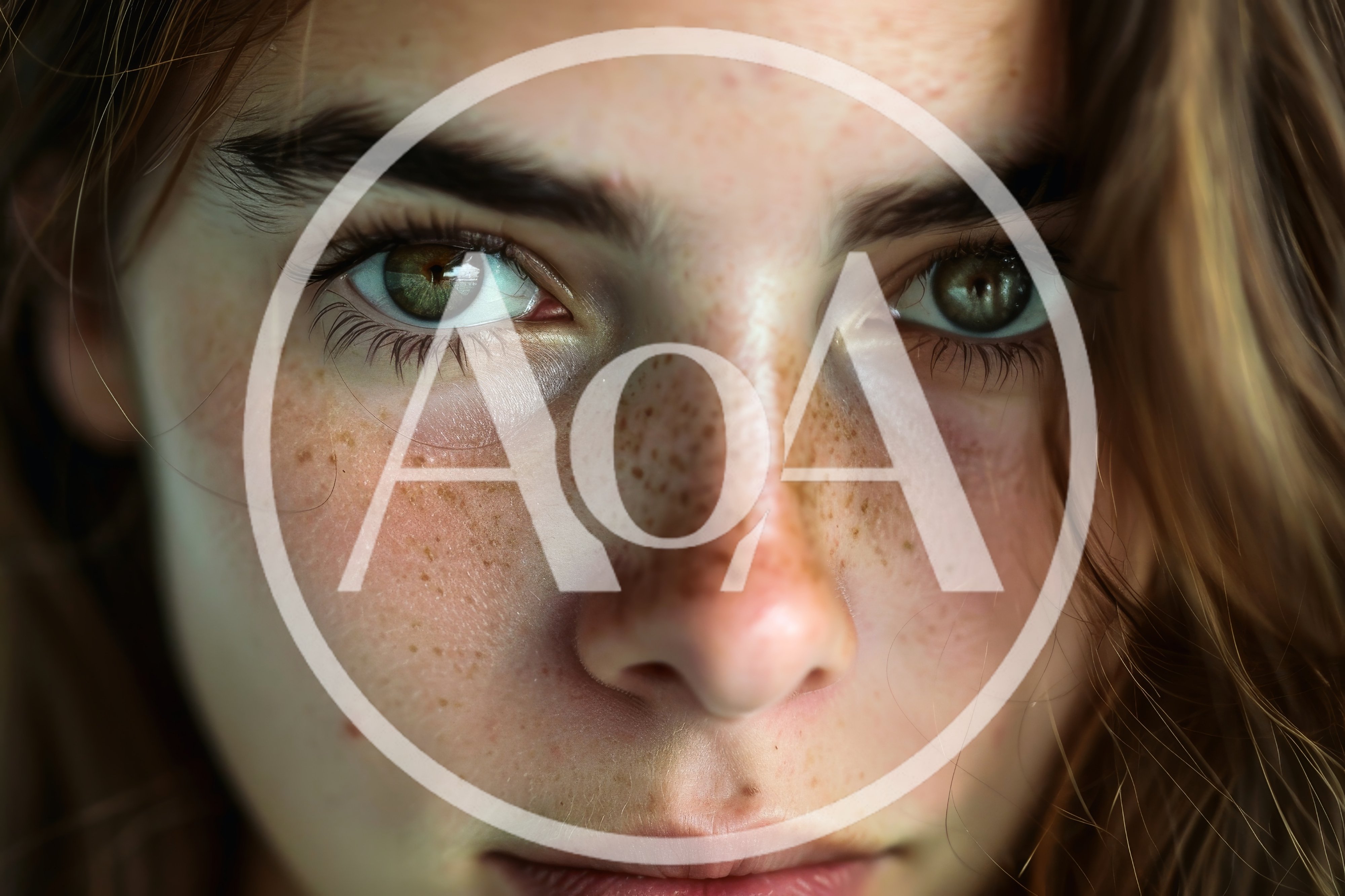 Close Up Portrait Of A Young Woman With Freckles