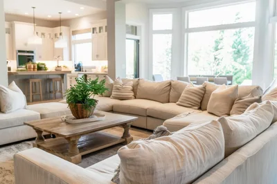 Modern Open Concept Living Room With Sectional Sofa