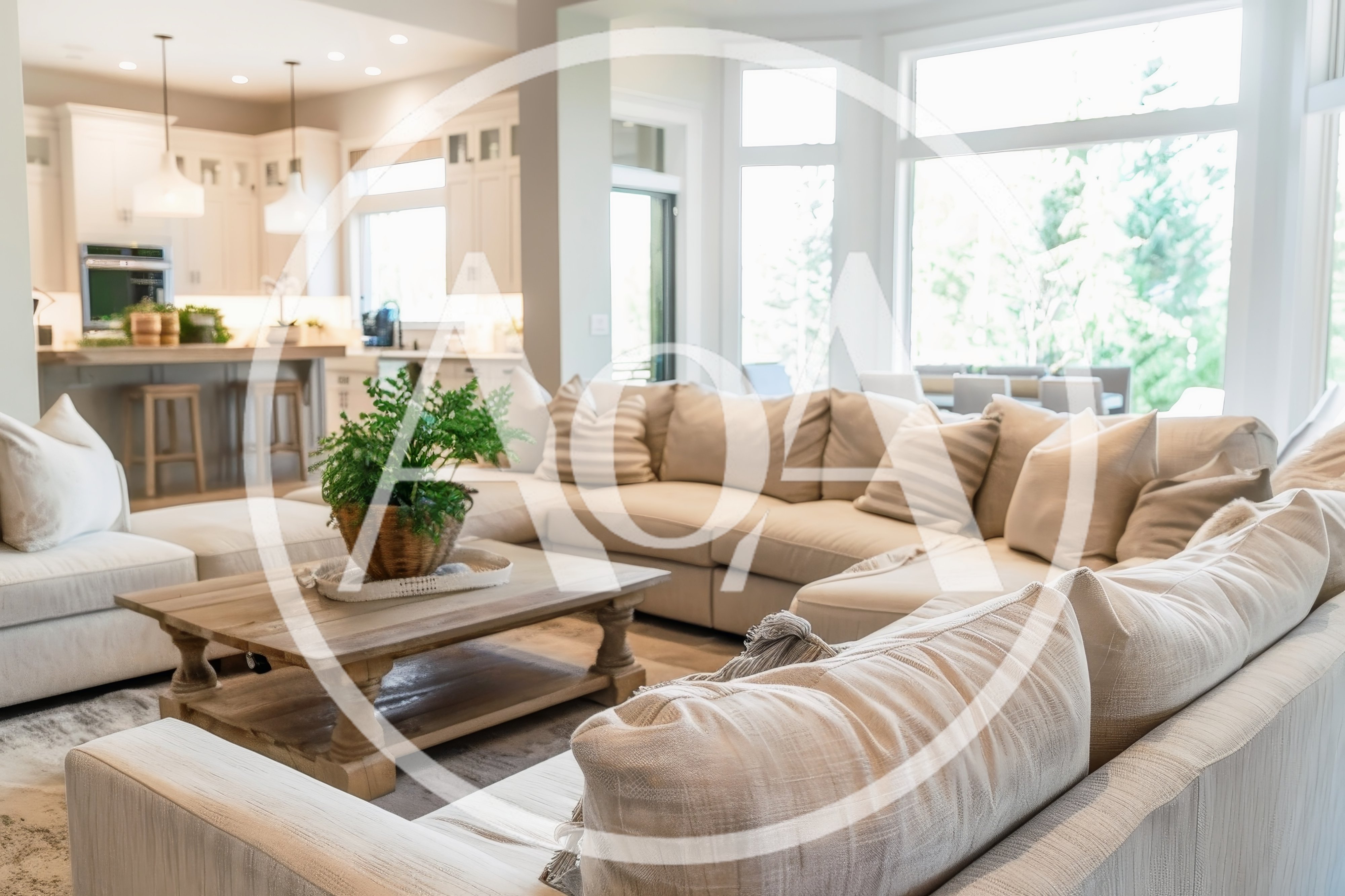 Modern Open Concept Living Room With Sectional Sofa