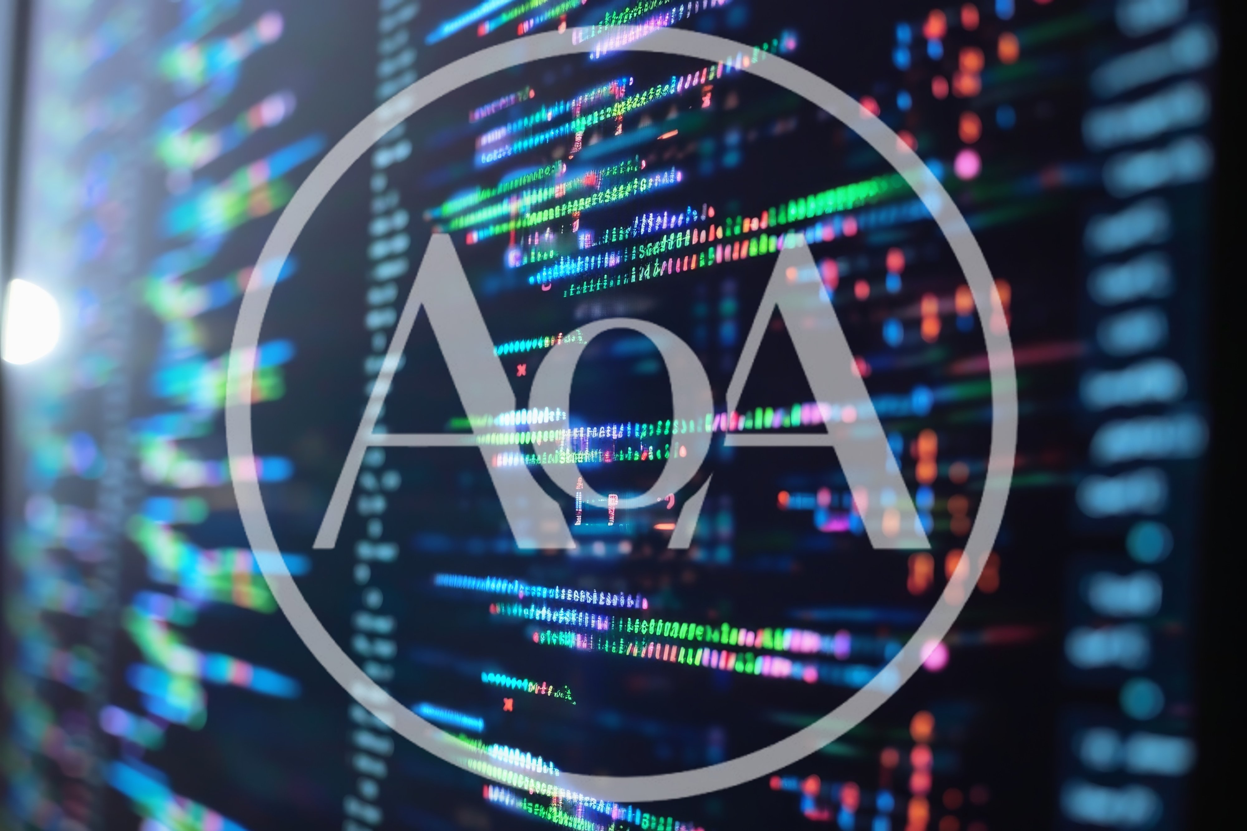Abstract Digital Code Display On Computer Screen