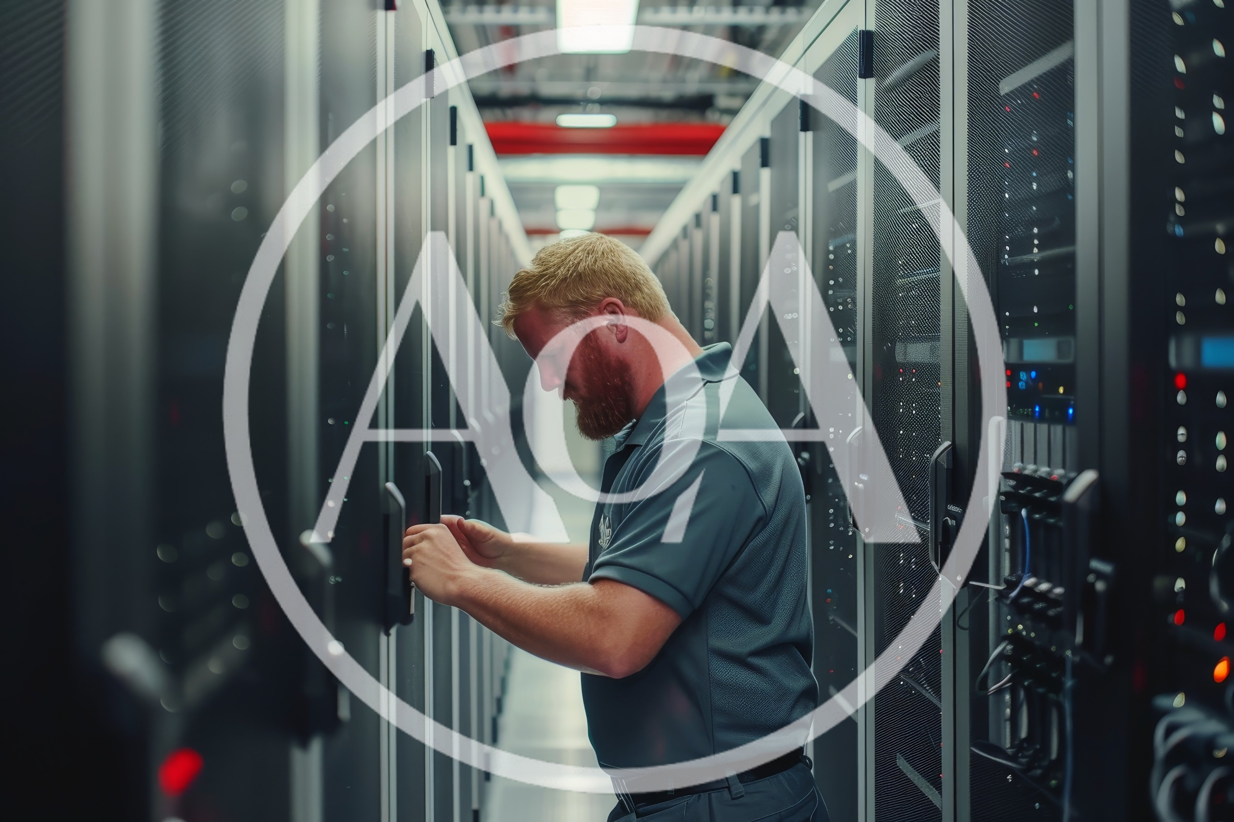 IT Technician Working In A Modern Data Center