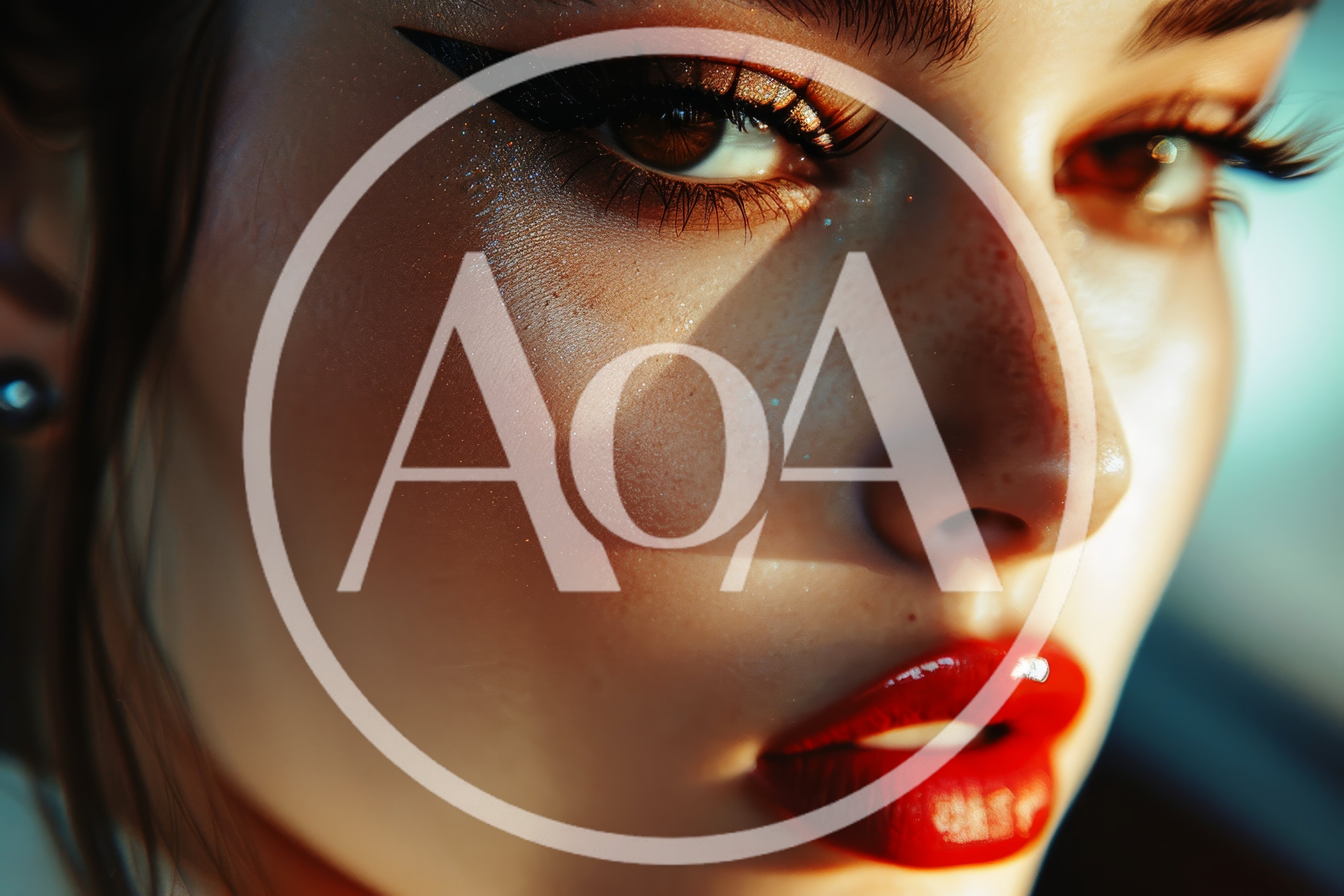Close Up Portrait Of A Woman With Glamorous Makeup