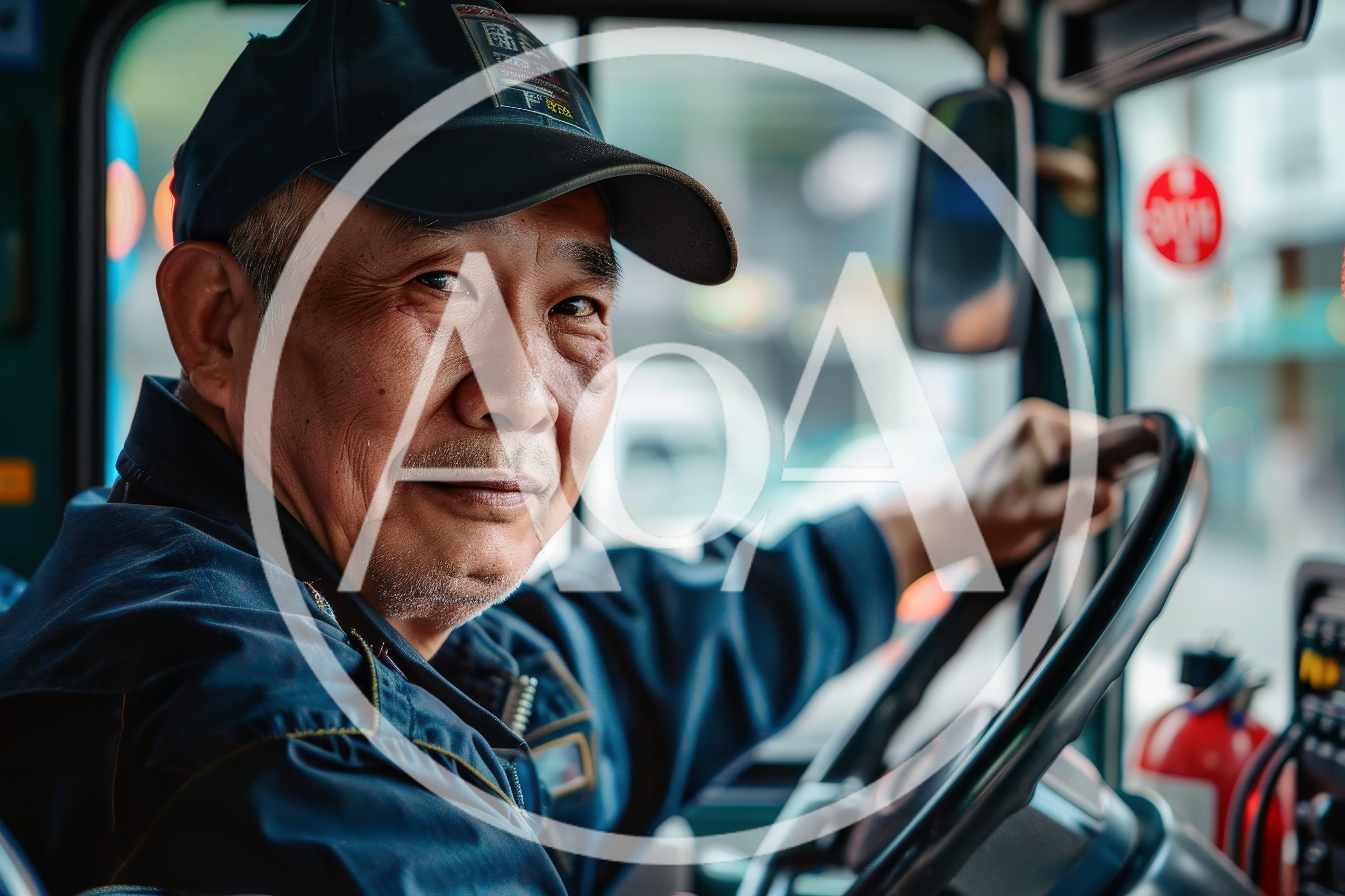 Portrait Of An Asian Bus Driver