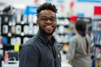 Smiling Retail Employee Standing In A Store