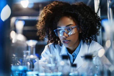 Female Scientist Conducting Research In A Modern Laboratory