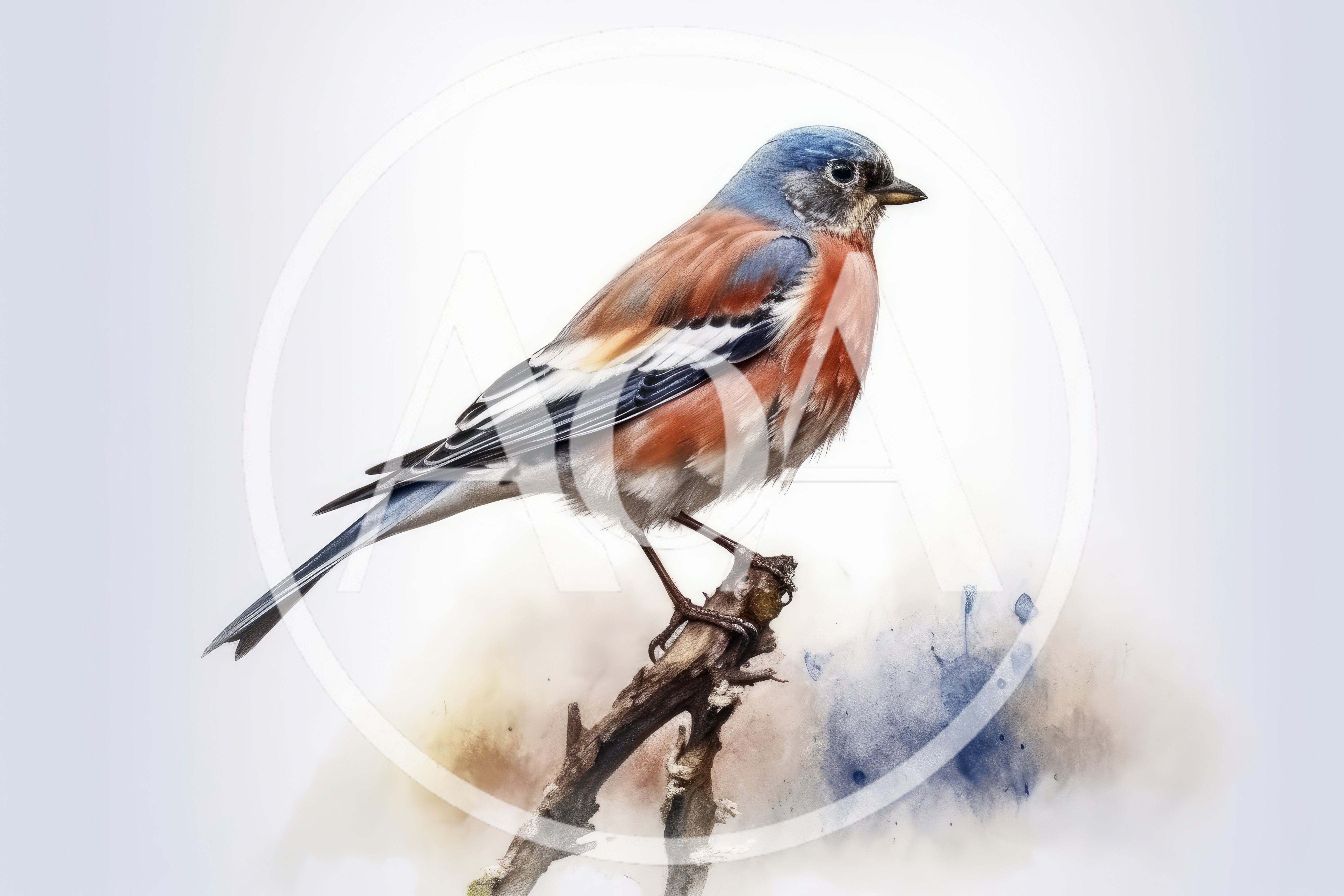 Eastern Bluebird Perched On A Weathered Branch