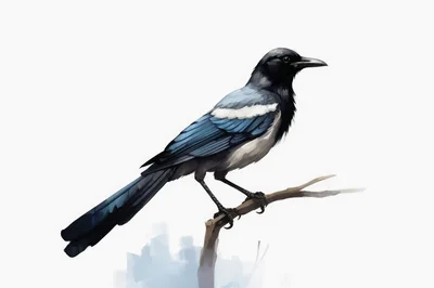 Eurasian Magpie Perched On A Branch