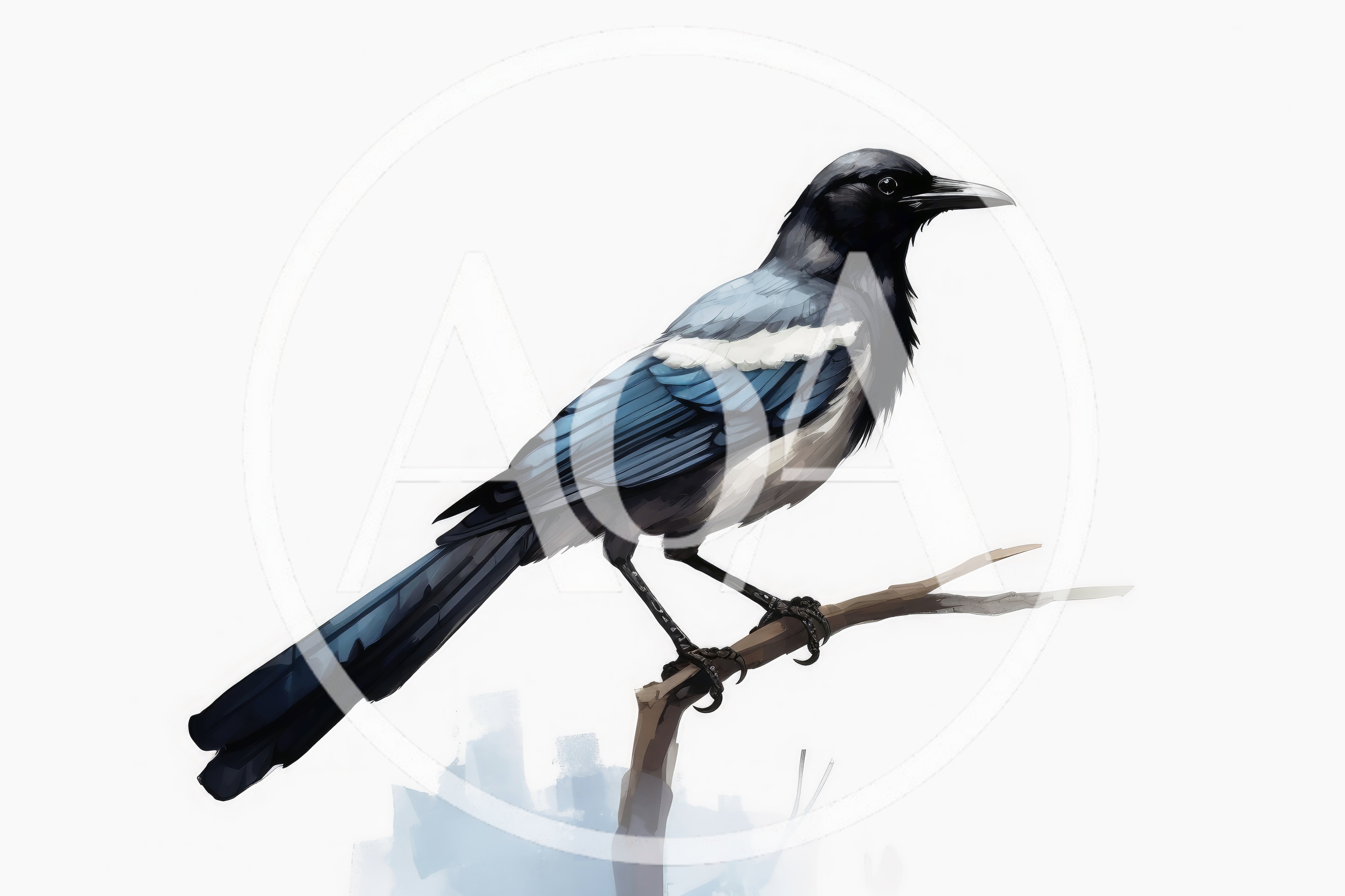 Eurasian Magpie Perched On A Branch