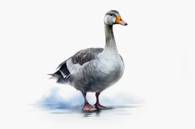 Digital Illustration Of A Grey Goose Standing
