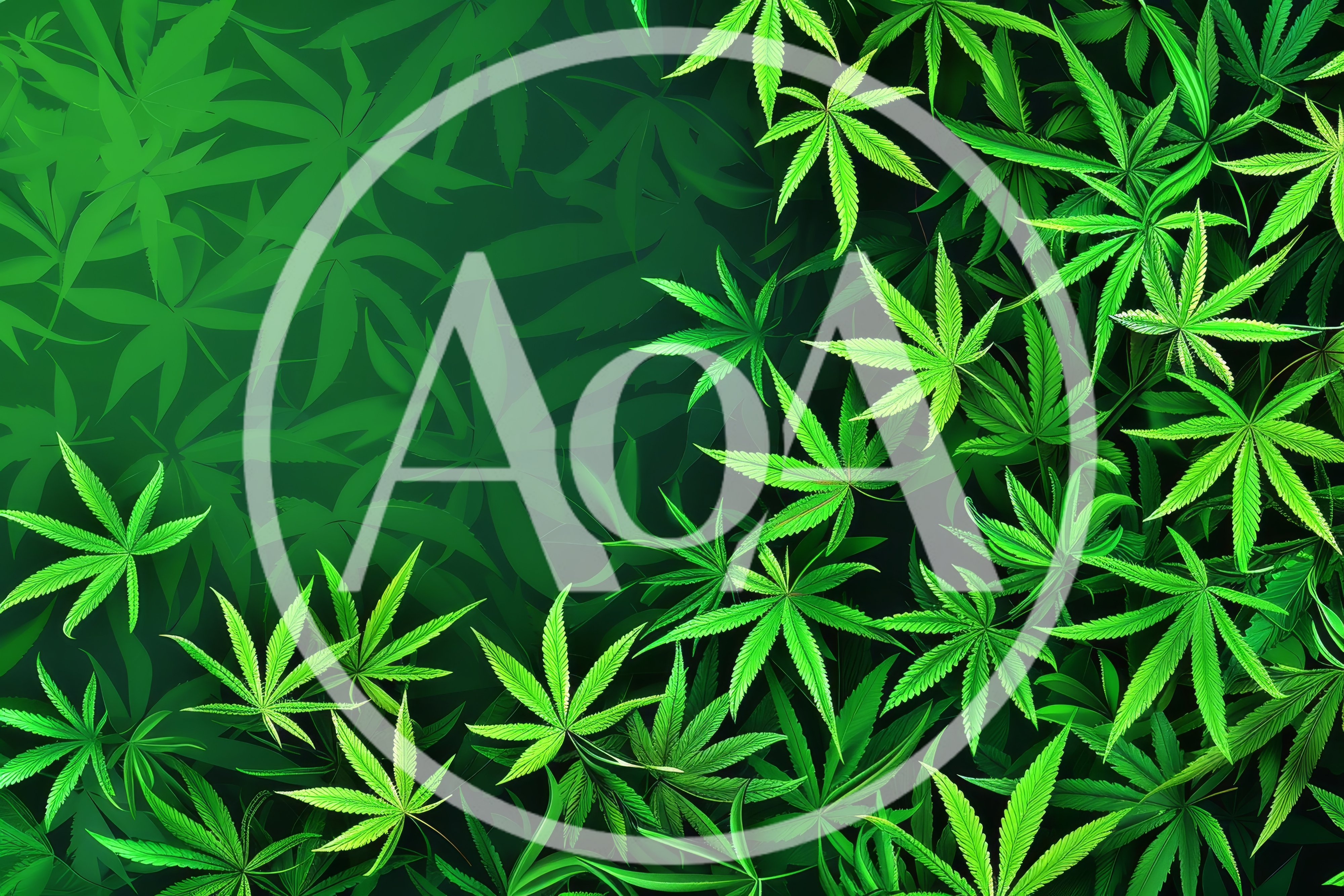 Vibrant Green Cannabis Leaf Pattern Background