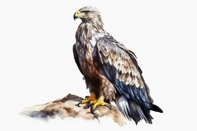 Watercolor Illustration Of A Majestic Golden Eagle