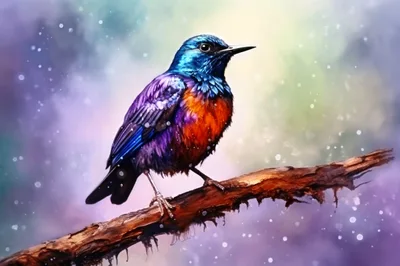 Vibrant Colorful Bird Perched On A Tree Branch