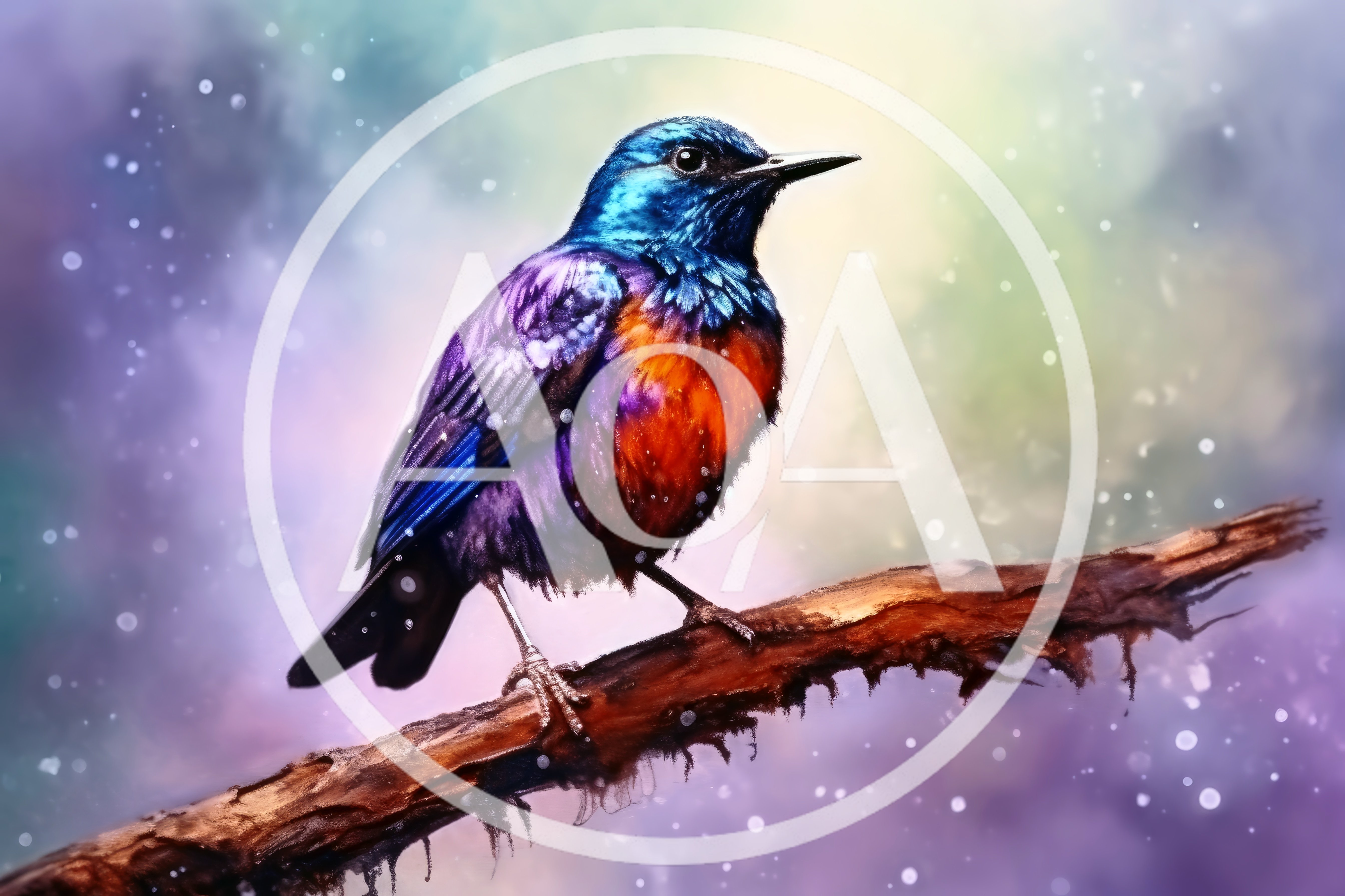 Vibrant Colorful Bird Perched On A Tree Branch