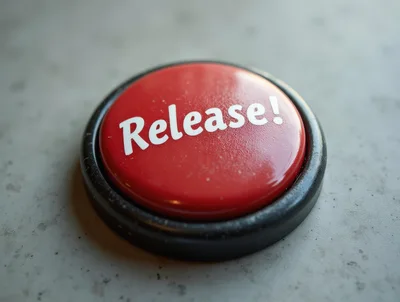 Red Release Button On A Textured Surface