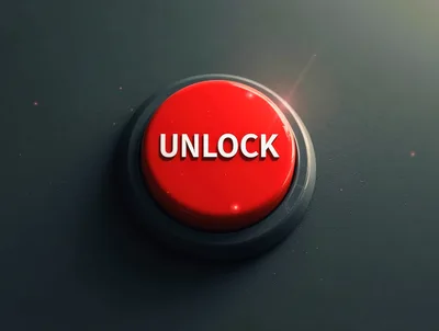 Red Unlock Button On A Dark Surface