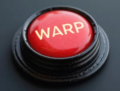 Red Warp Button On A Dark Surface