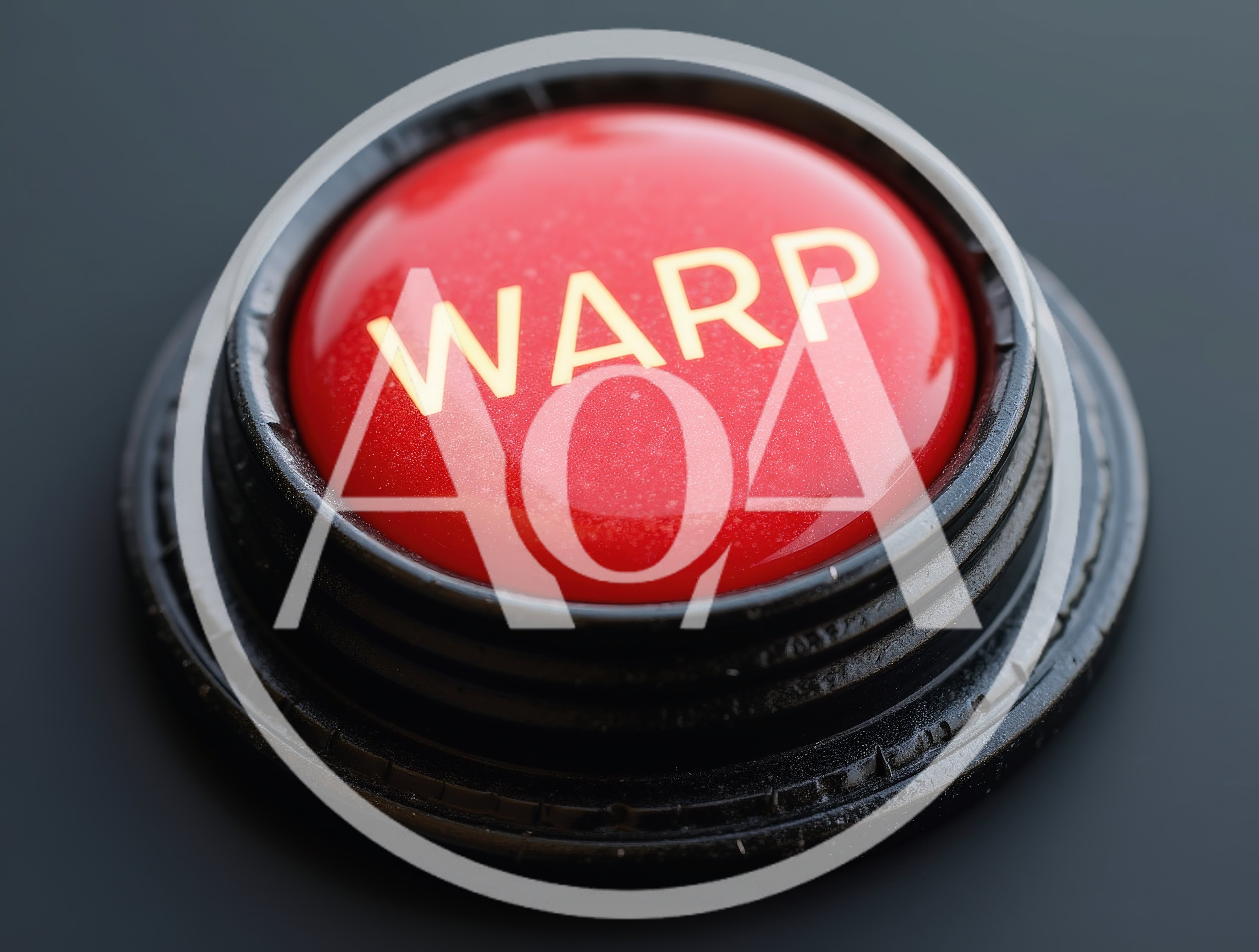 Red Warp Button On A Dark Surface