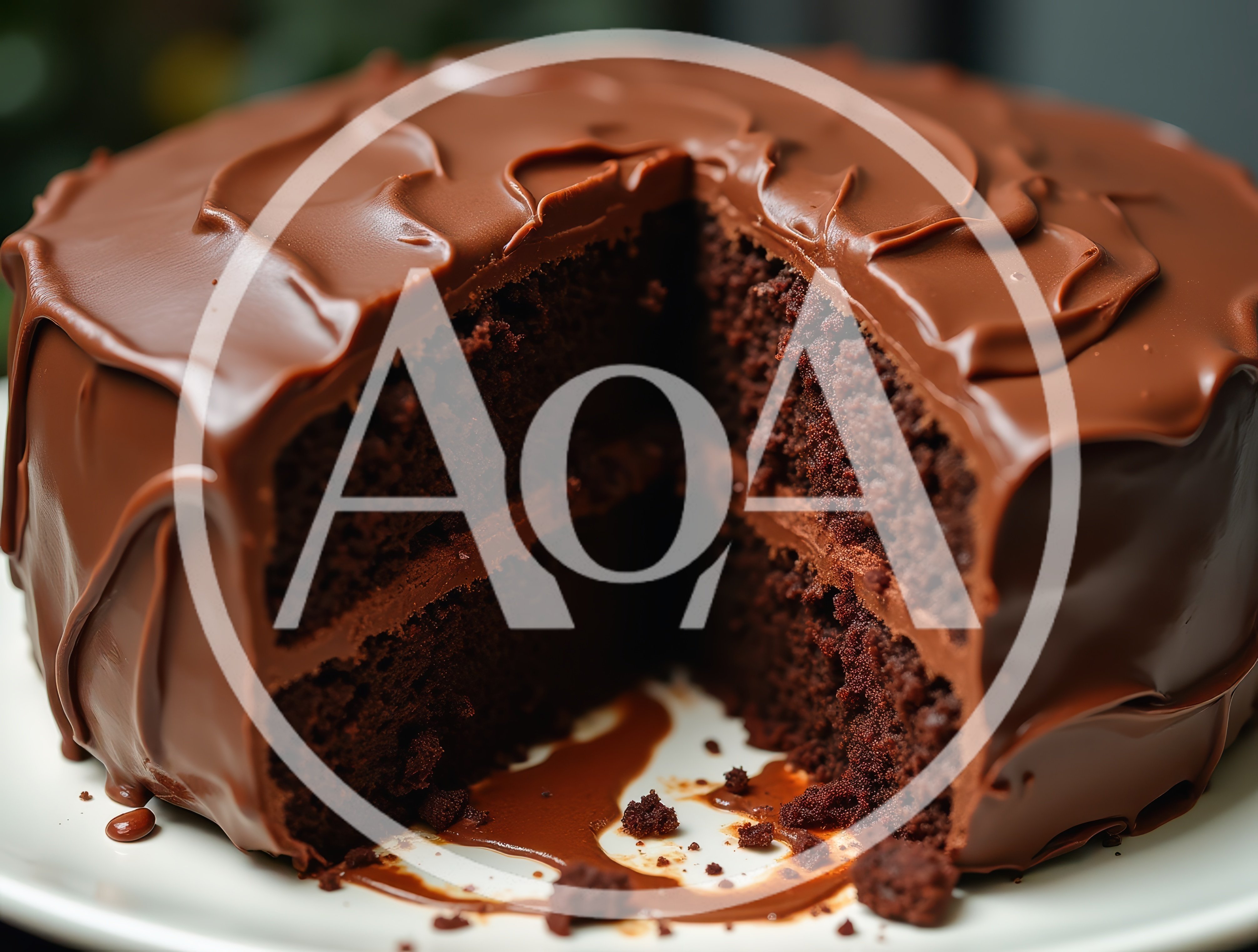 Decadent Chocolate Layer Cake With A Slice Removed