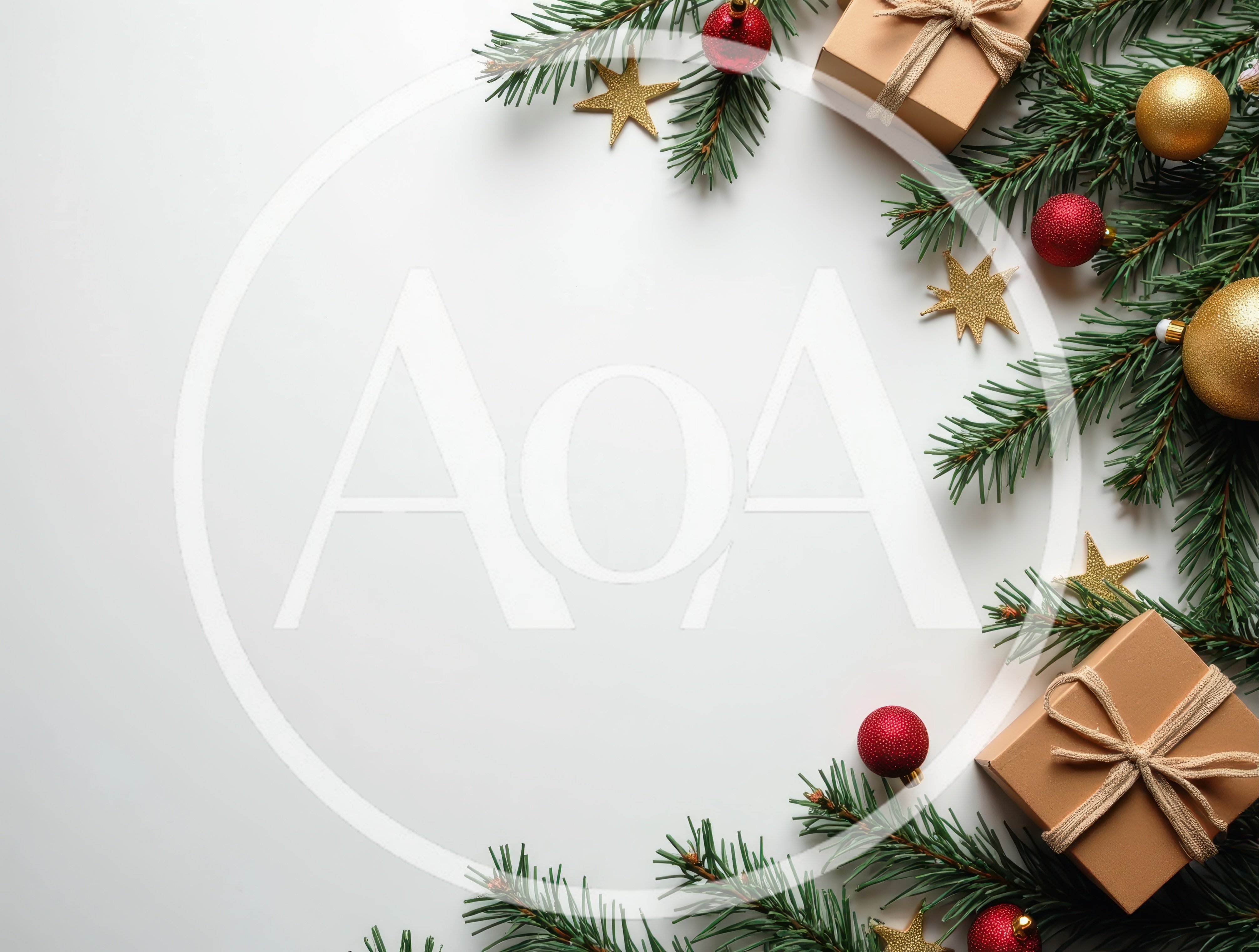 Christmas Flat Lay With Gifts And Ornaments