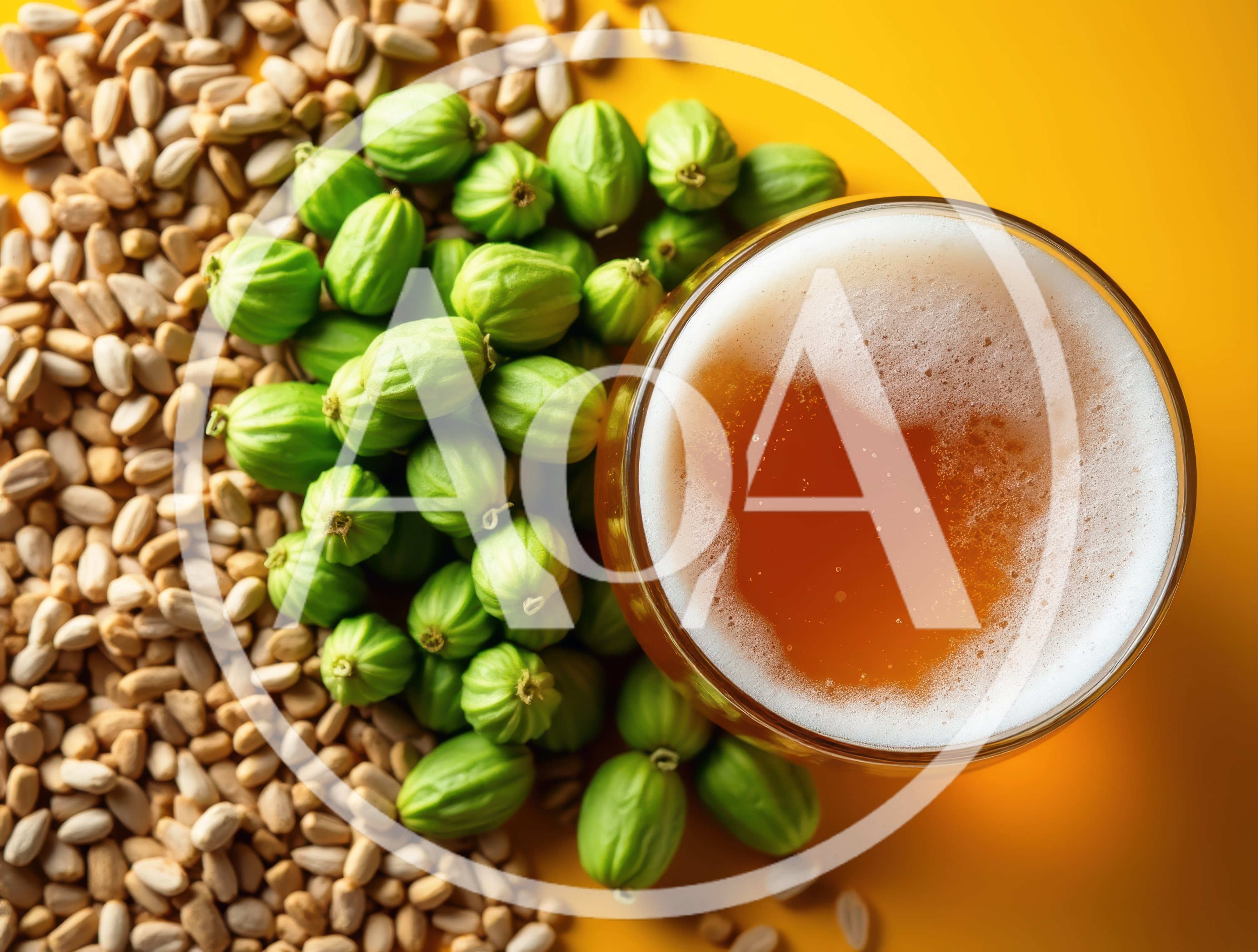 Glass Of Beer With Gooseberries And Sunflower Seeds